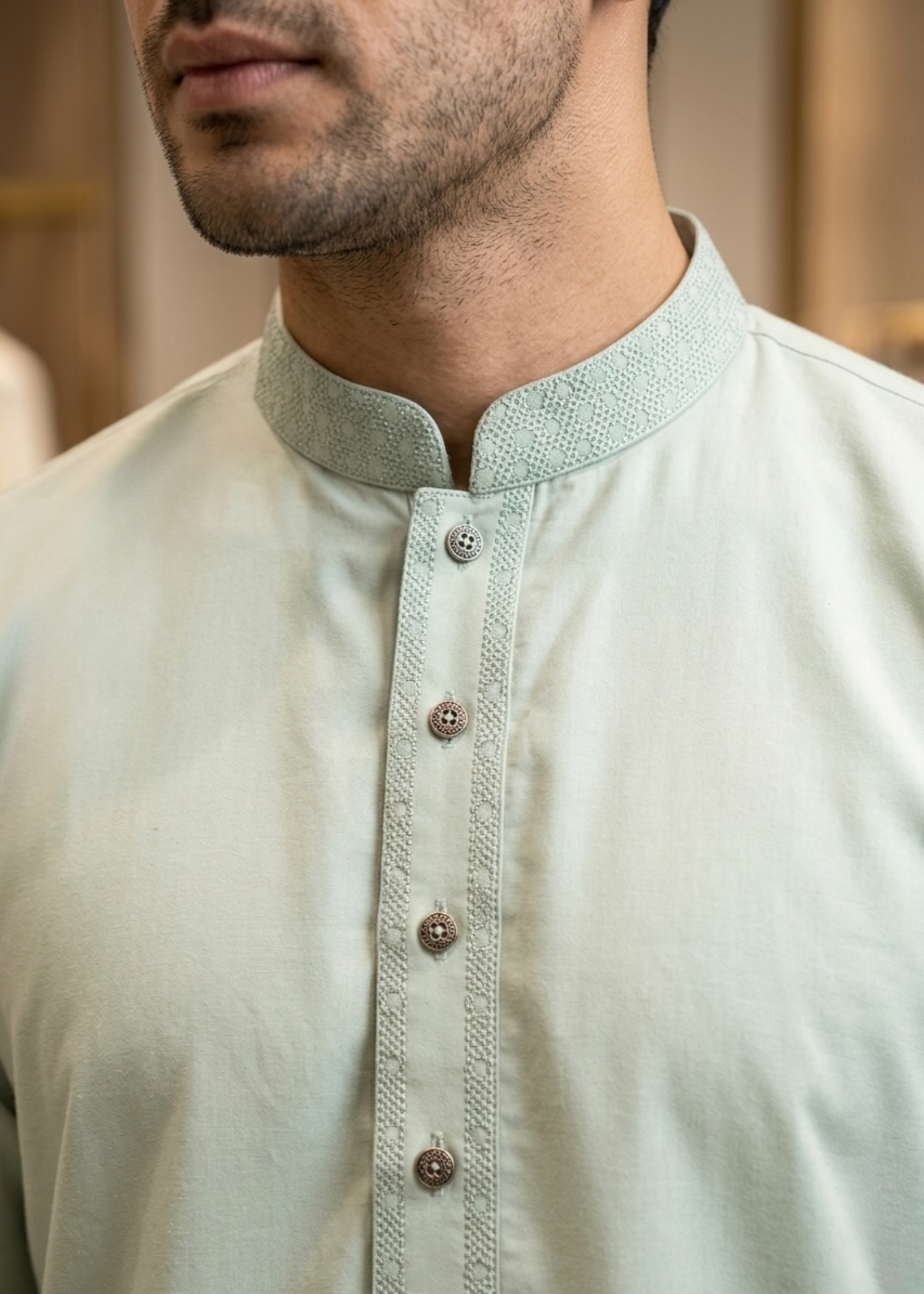 wash & wear Shalwar Kameez in Moss green