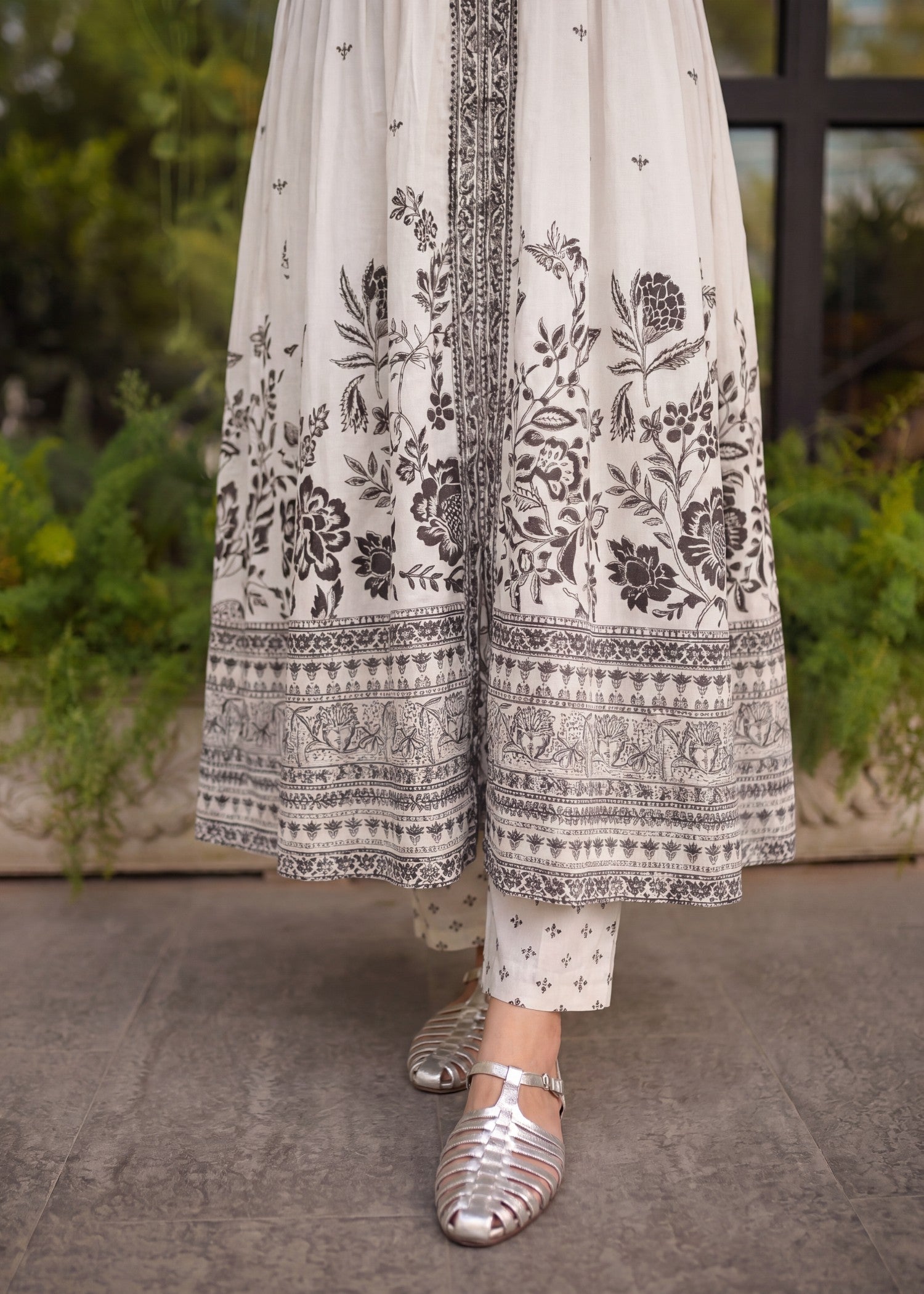 lawn Pishwas in White