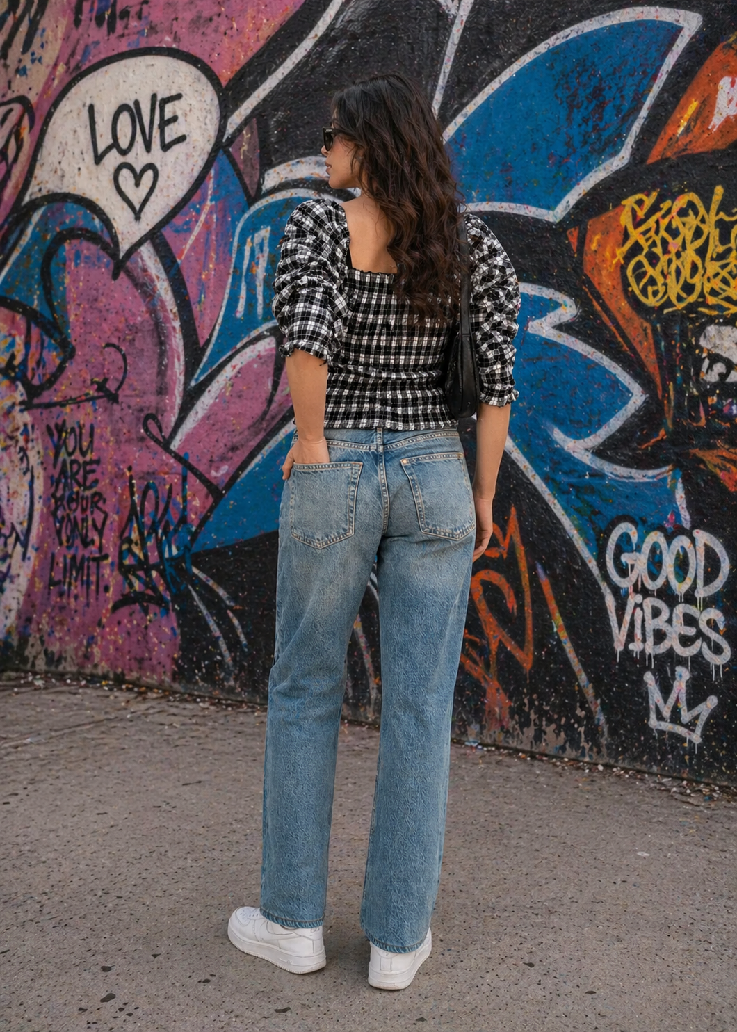 denim Jeans in Blue, white