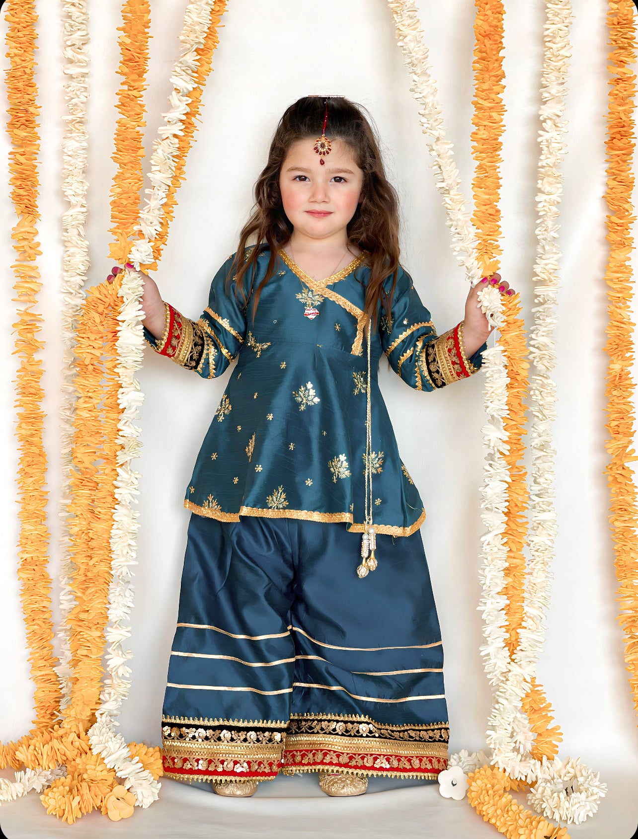 raw silk Angrakha in Blue