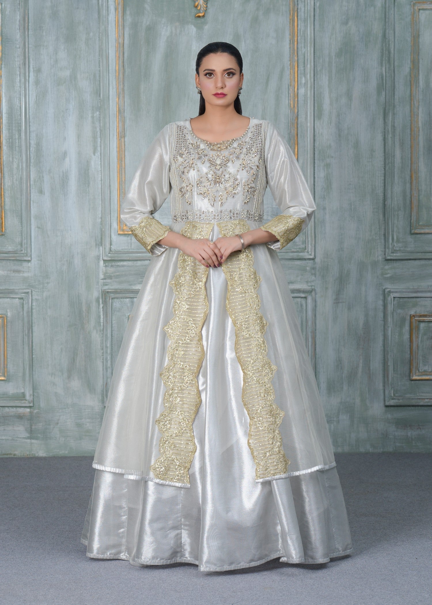 net Maxi in Off-white, silver