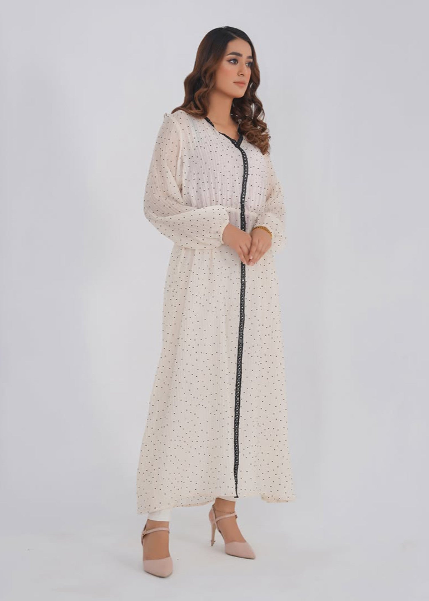 tropical Maxi in Off-white, black