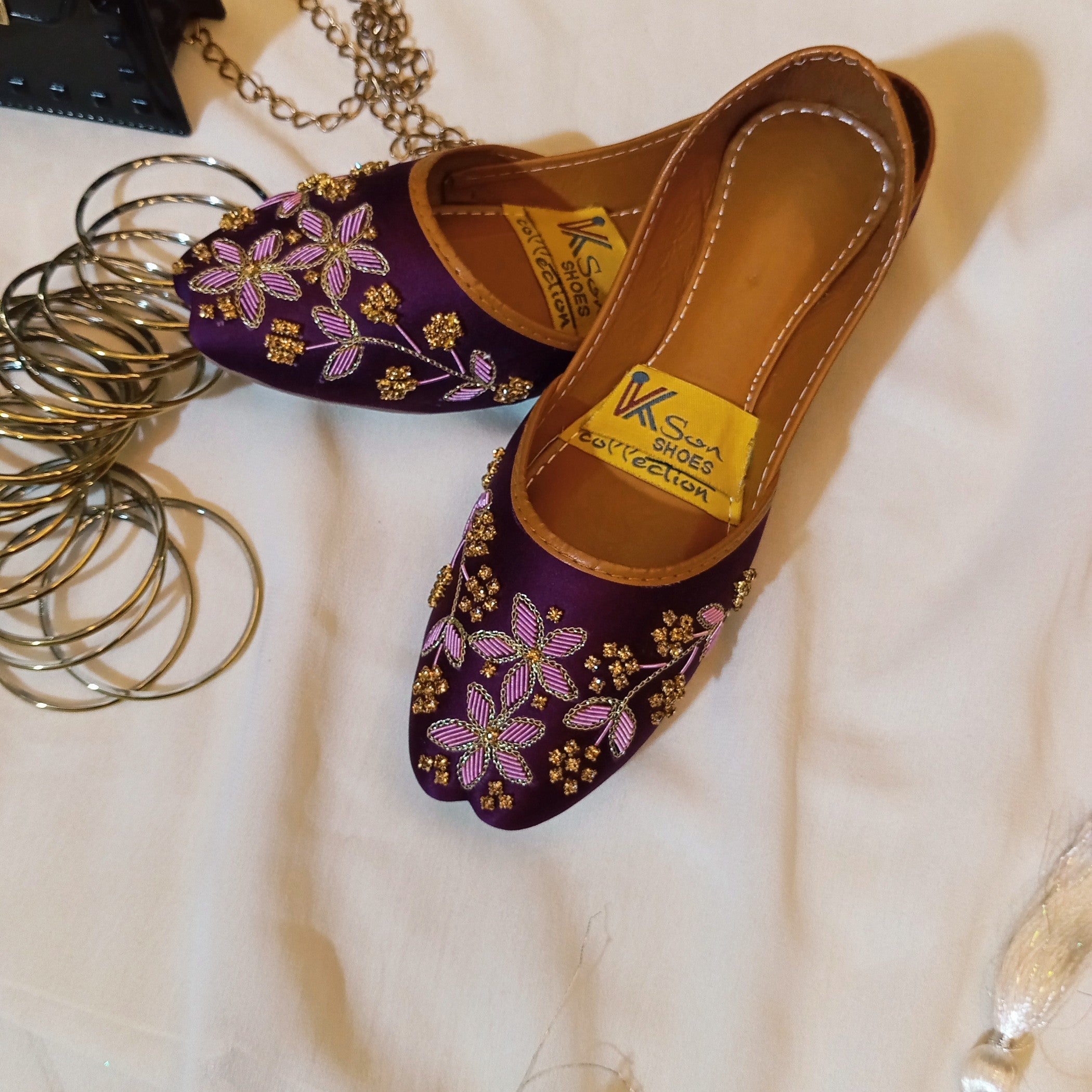 Khussa in Purple by - High Quality Women Khussa JCY0158
