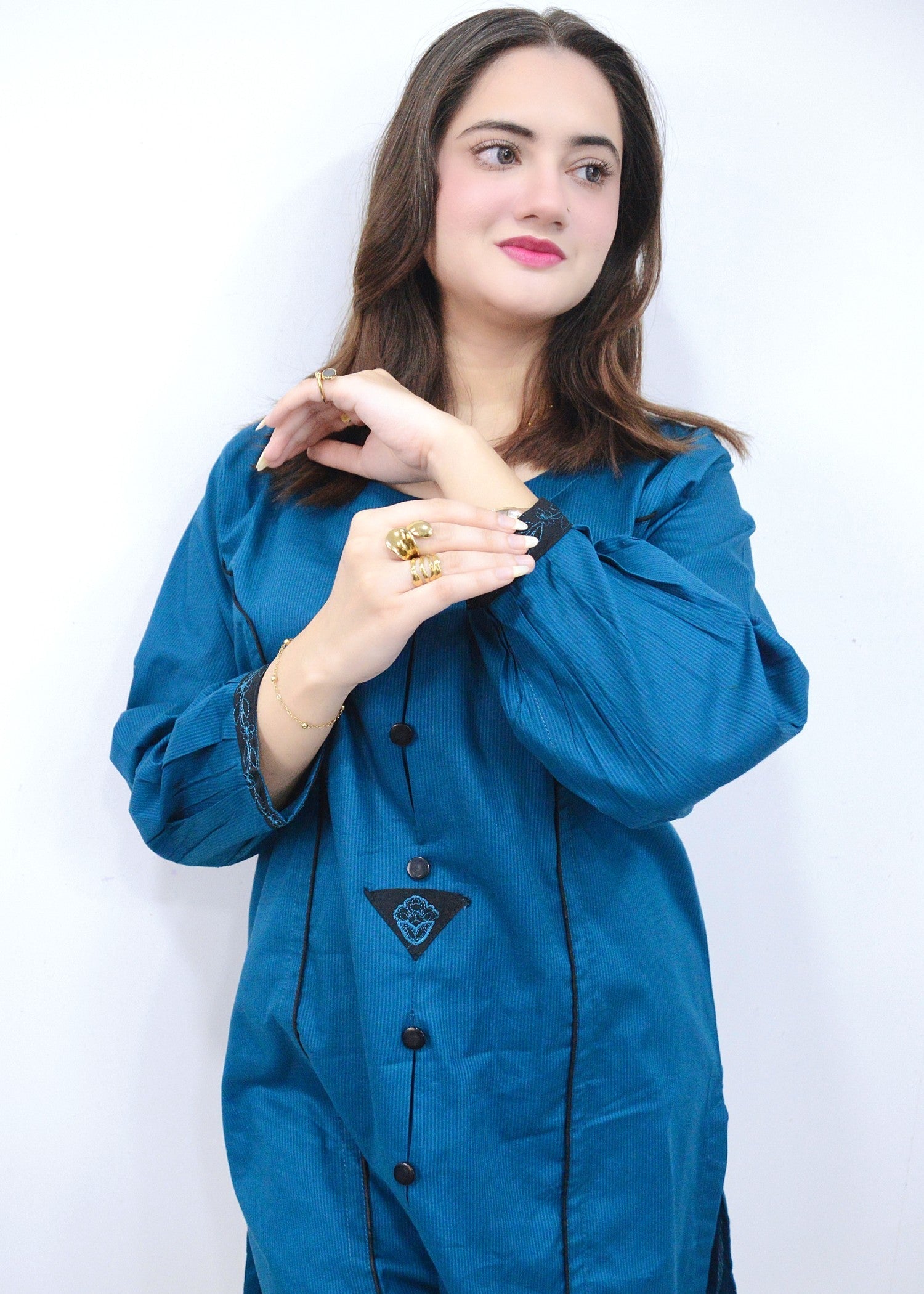 pure cotton Kurta Set in Blue