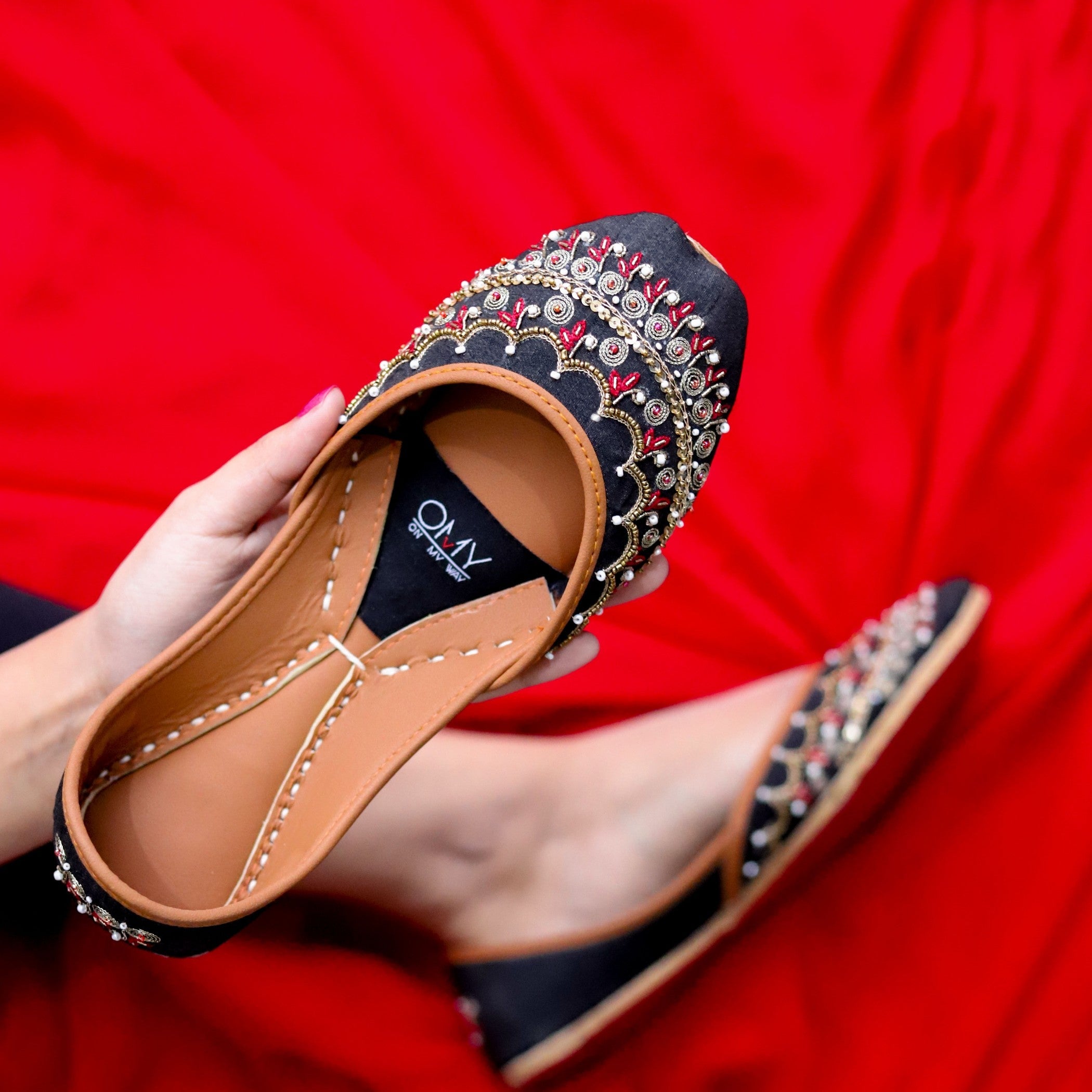 Khussa in Black by - High Quality Women Khussa GWZ4815