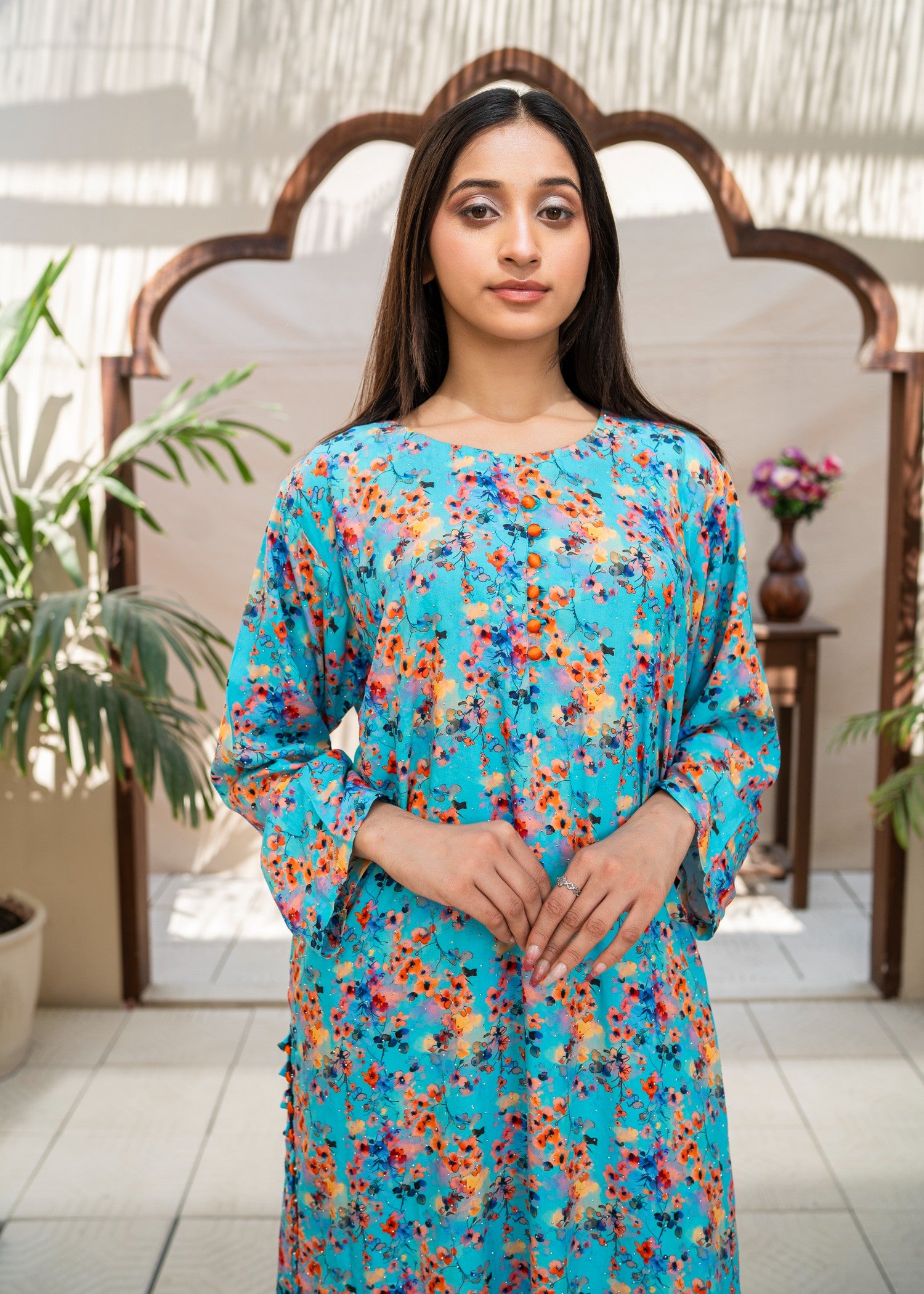 cotton Co Ord Sets in Multi, baby blue