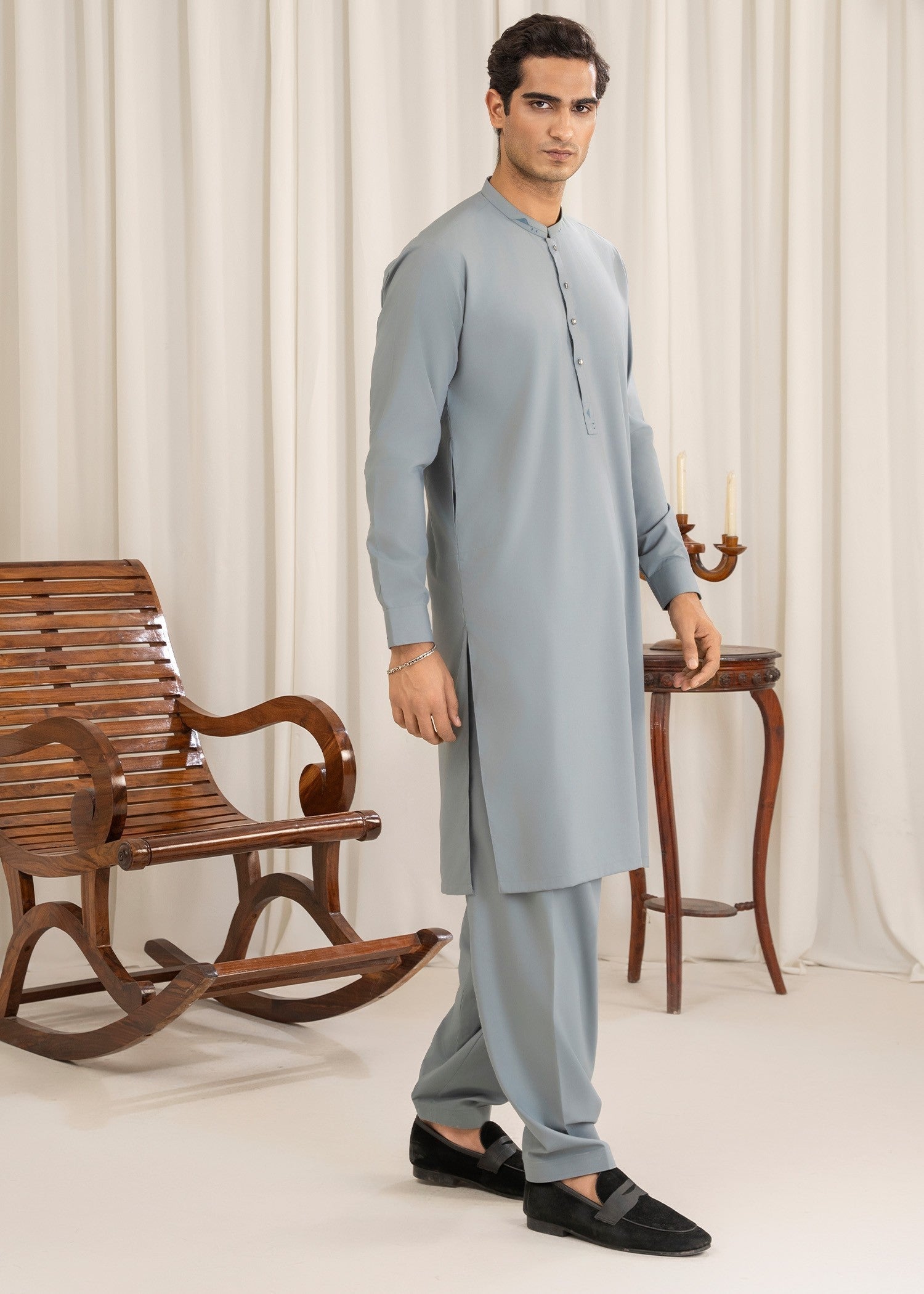 wash & wear Shalwar Kameez in Ice blue by Buraq
