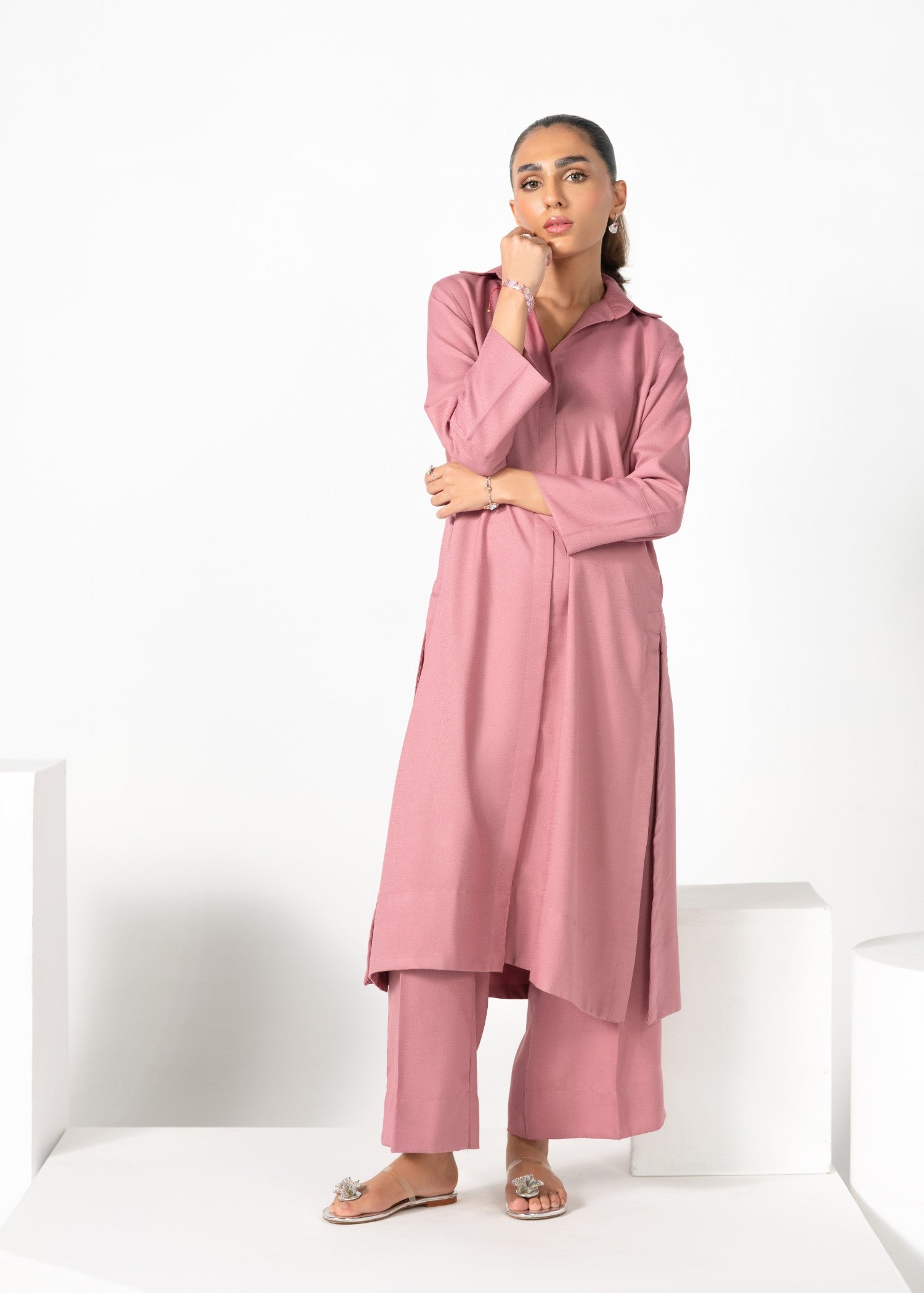 karandi Co Ord Sets in Pink