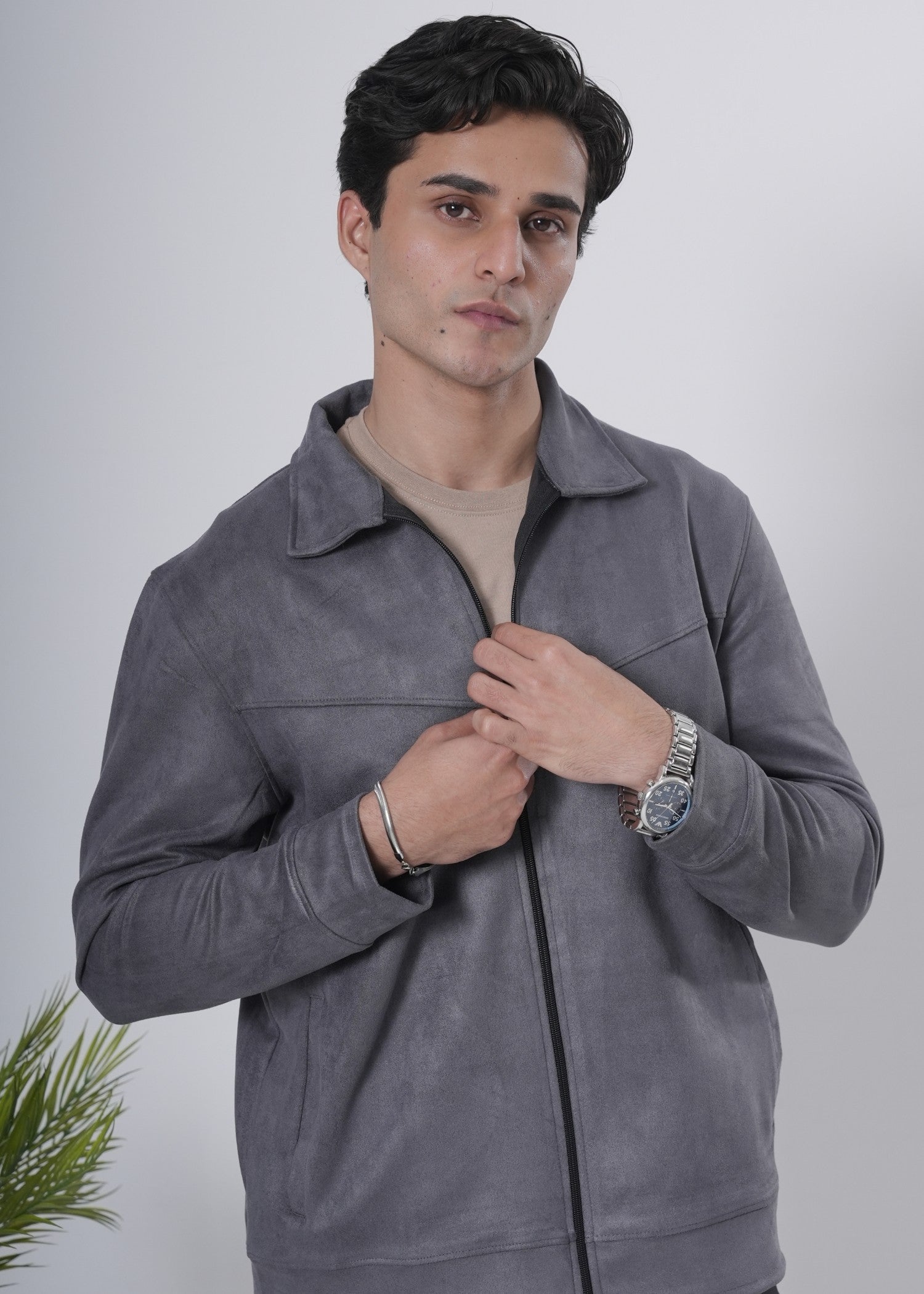 fleece Jacket in Grey