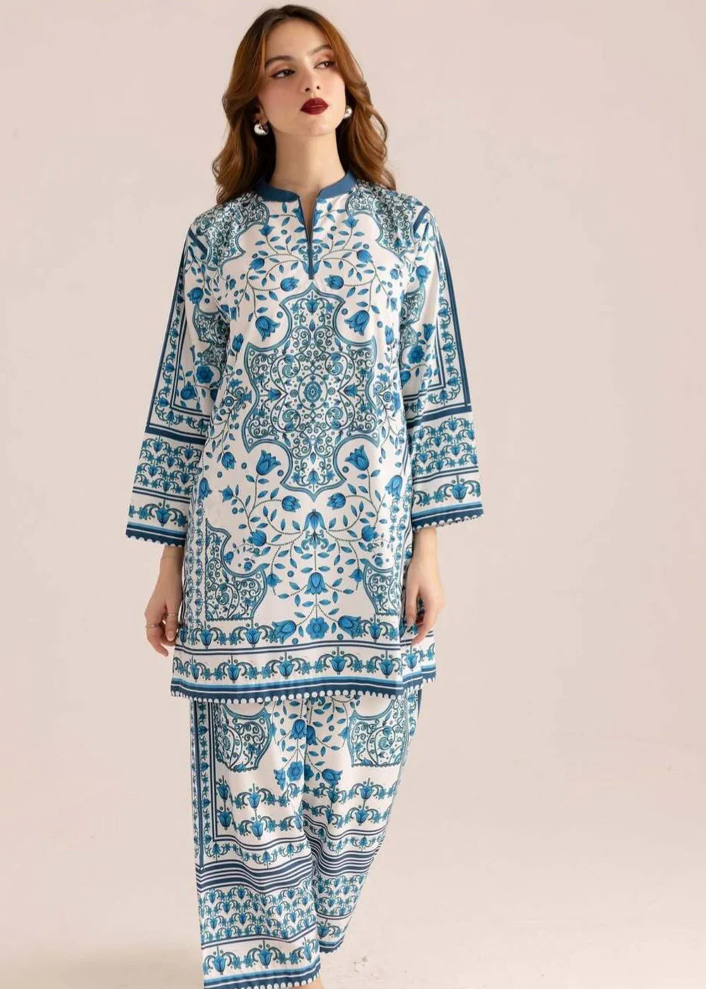 blended khaddar Co Ord Sets in Blue