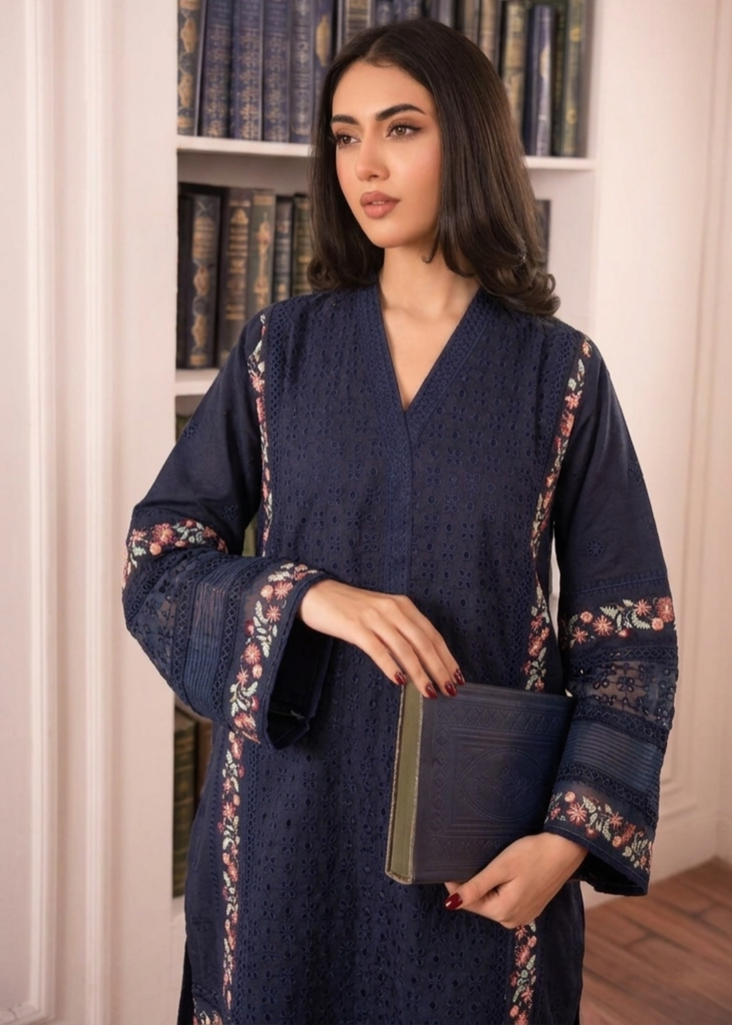 cotton Kurta Set in Midnight