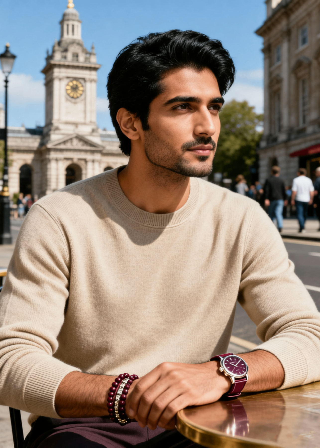 terry Sweatshirt in Beige by MAYSAK