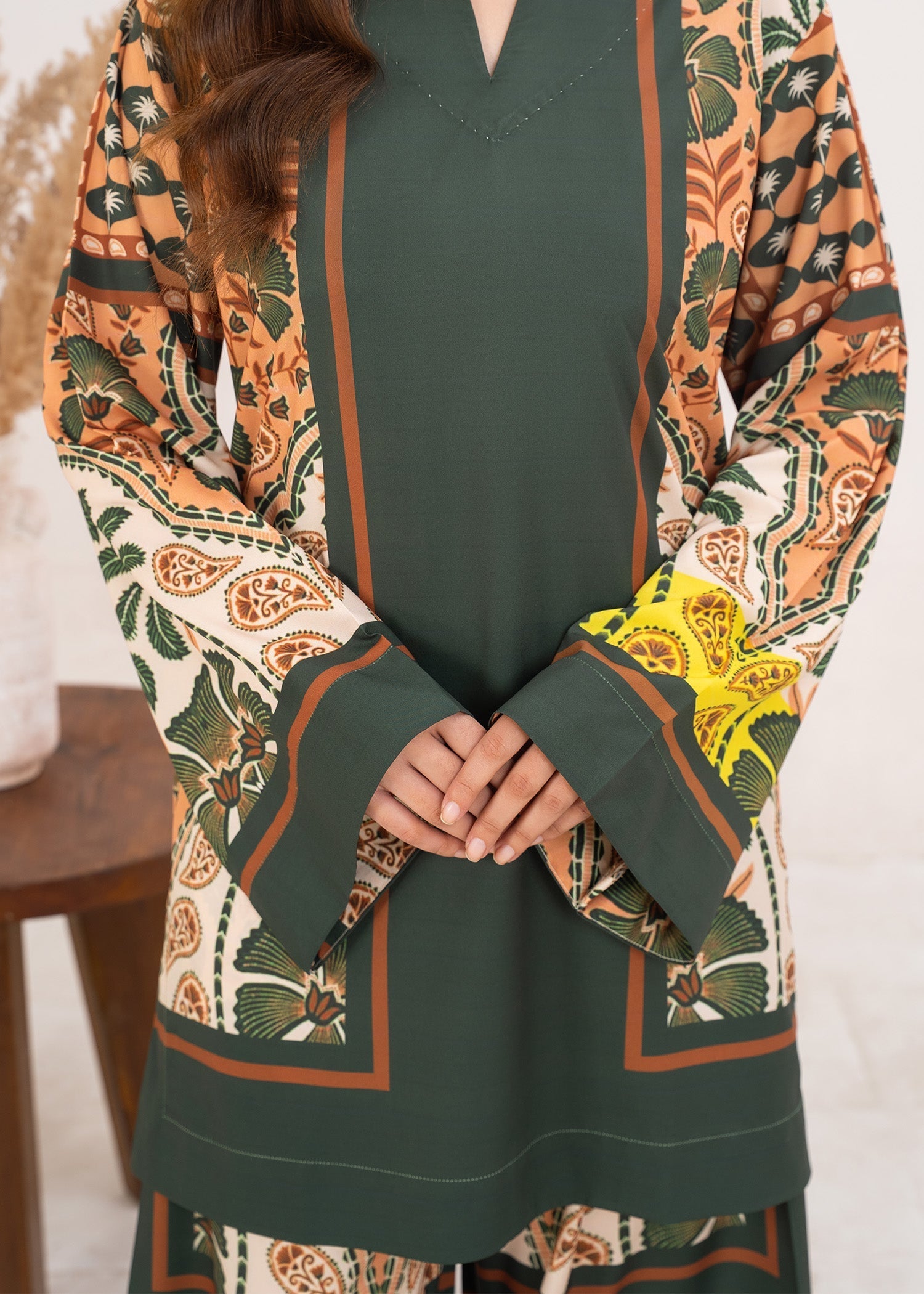 poly lawn Co Ord Sets in Dark green