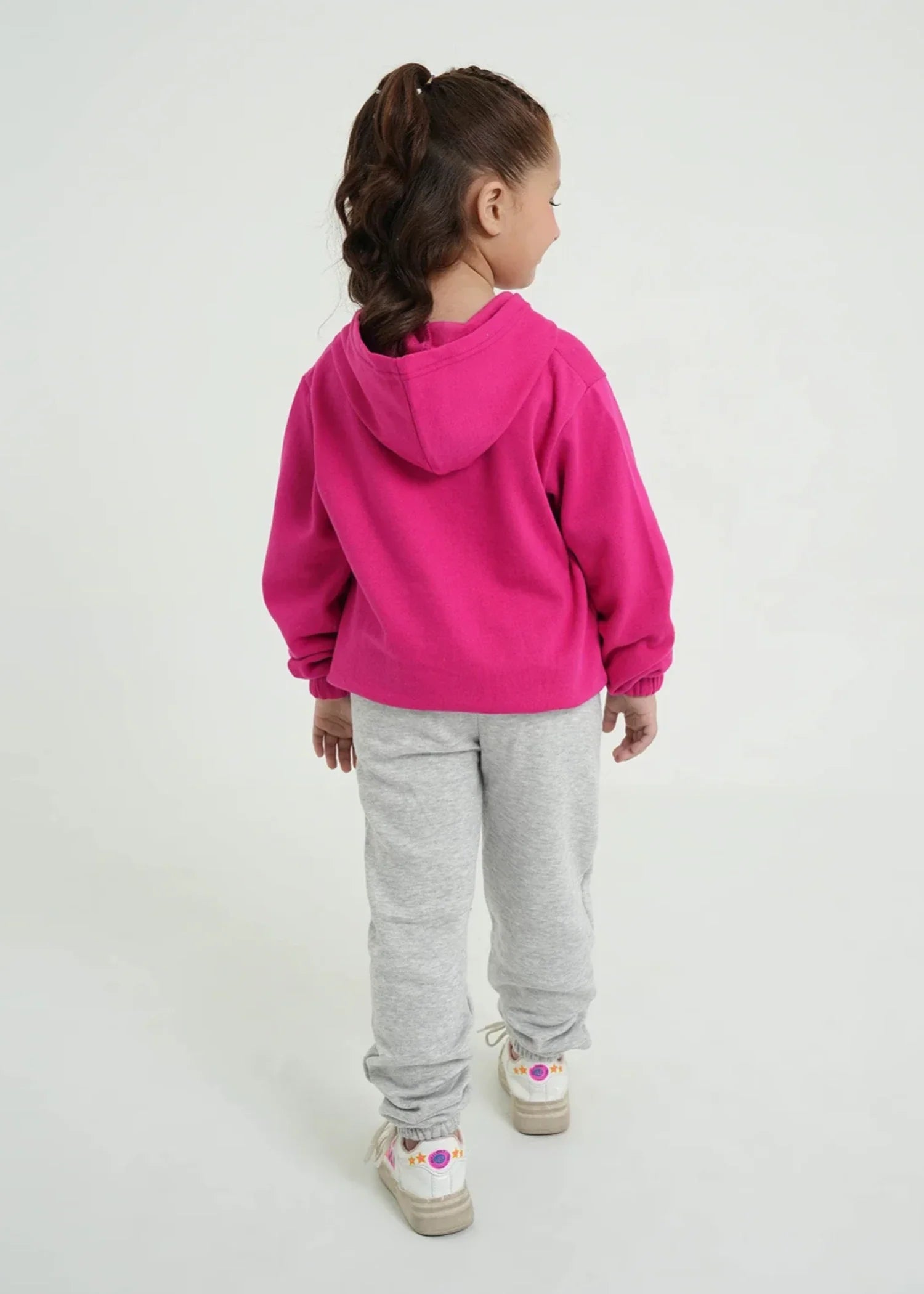 fleece Tracksuit in Hot pink, pastel grey