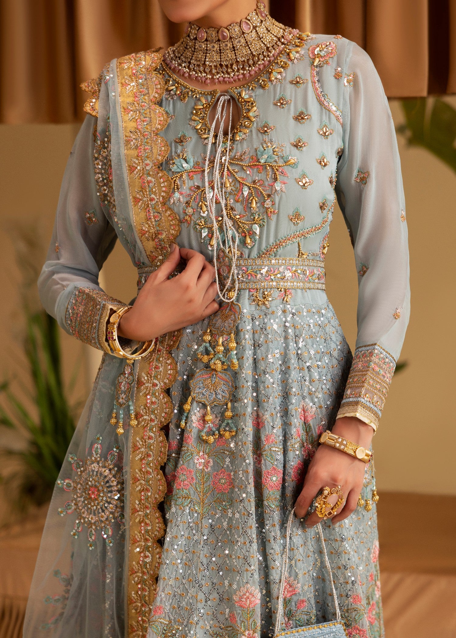 chiffon Maxi in Powder blue