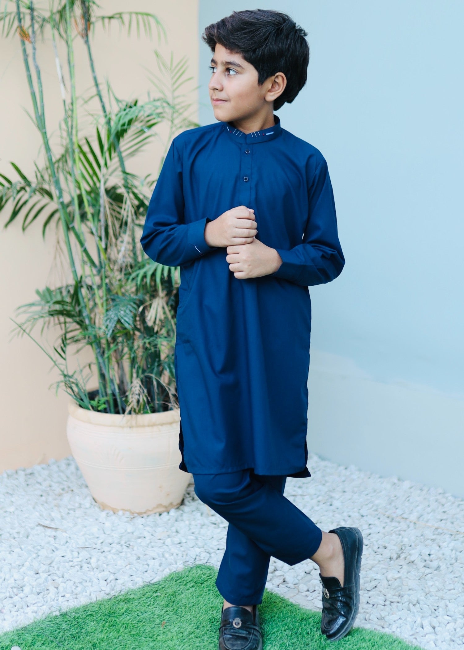 wash & wear Kurta Set in Carolina blue