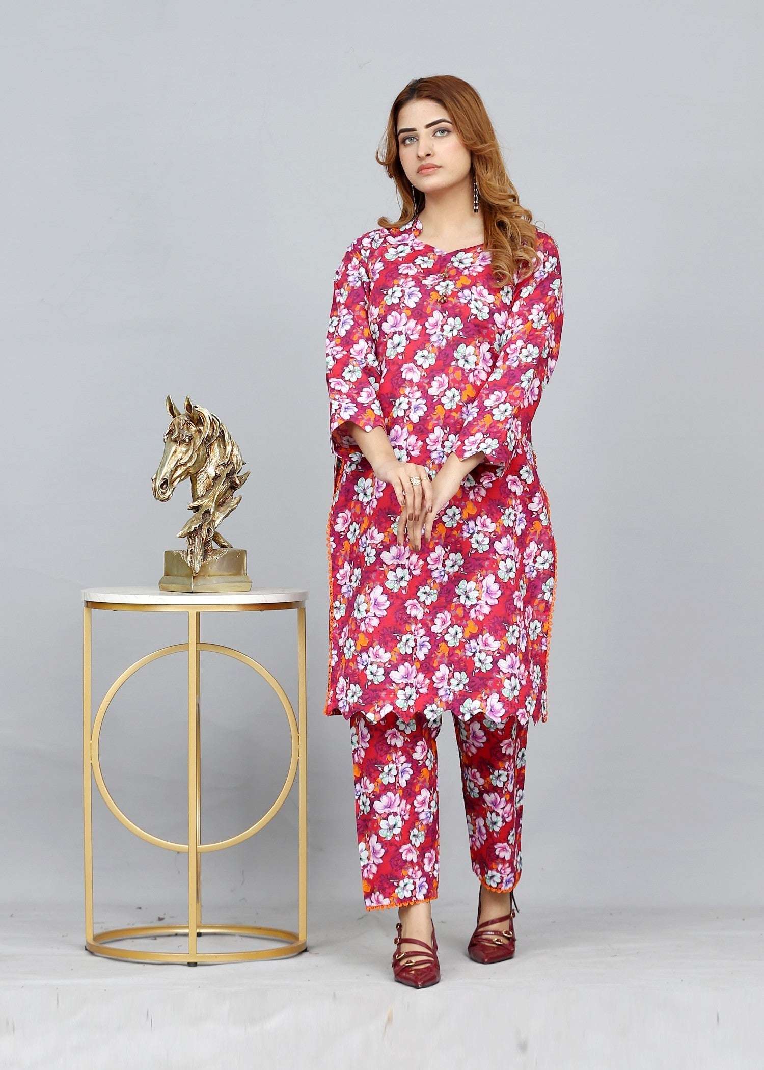 khaddar Unstitched in Pink