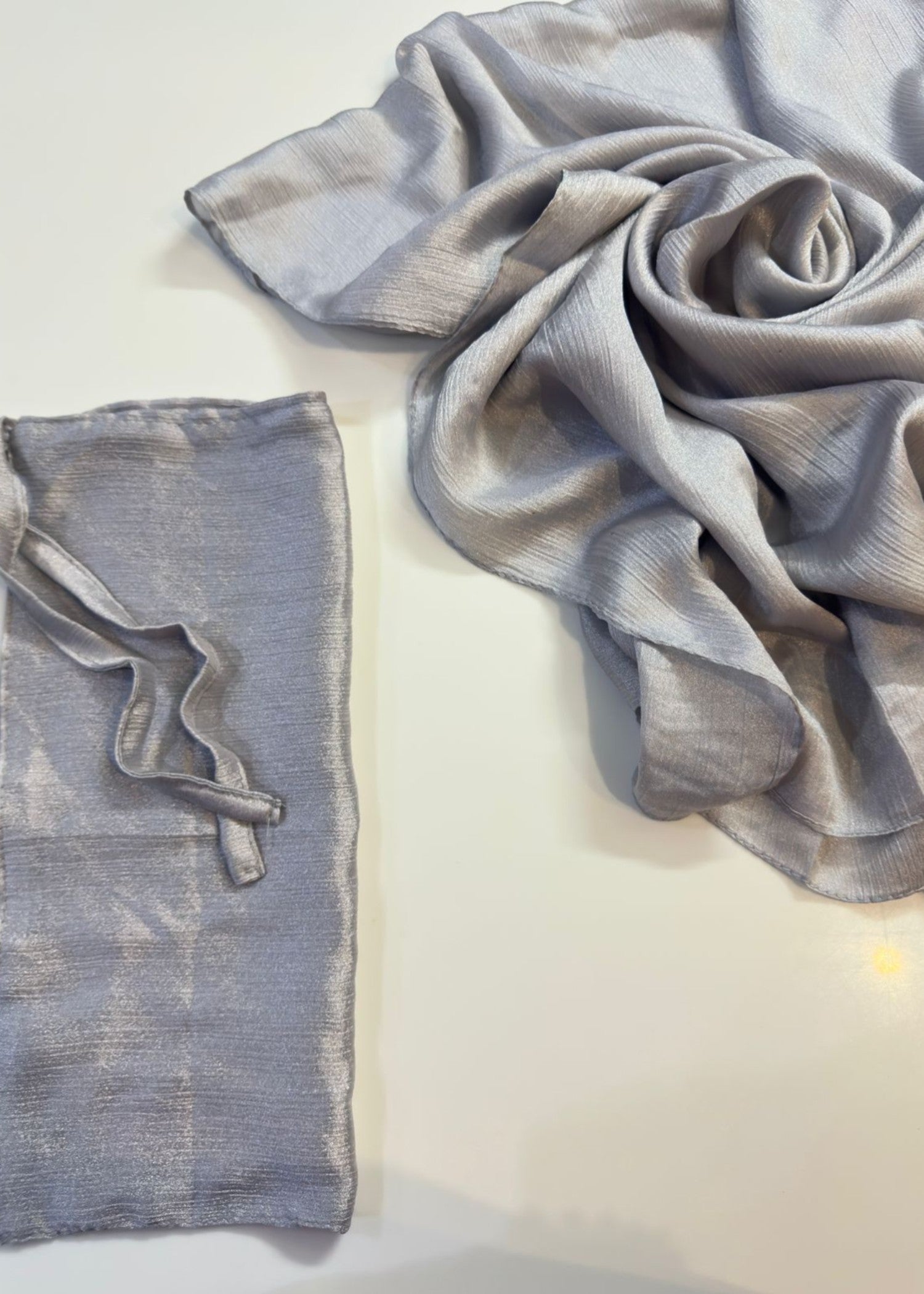 banarsi silk Hijab in Silver