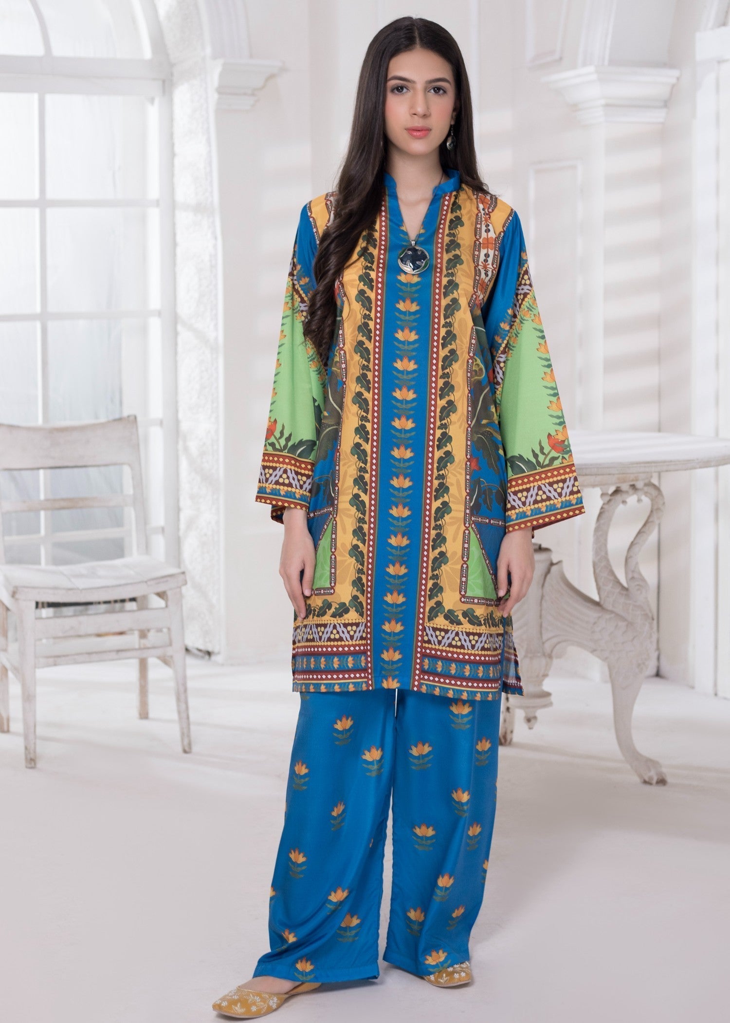 polyester crepe Co Ord Sets in Blue