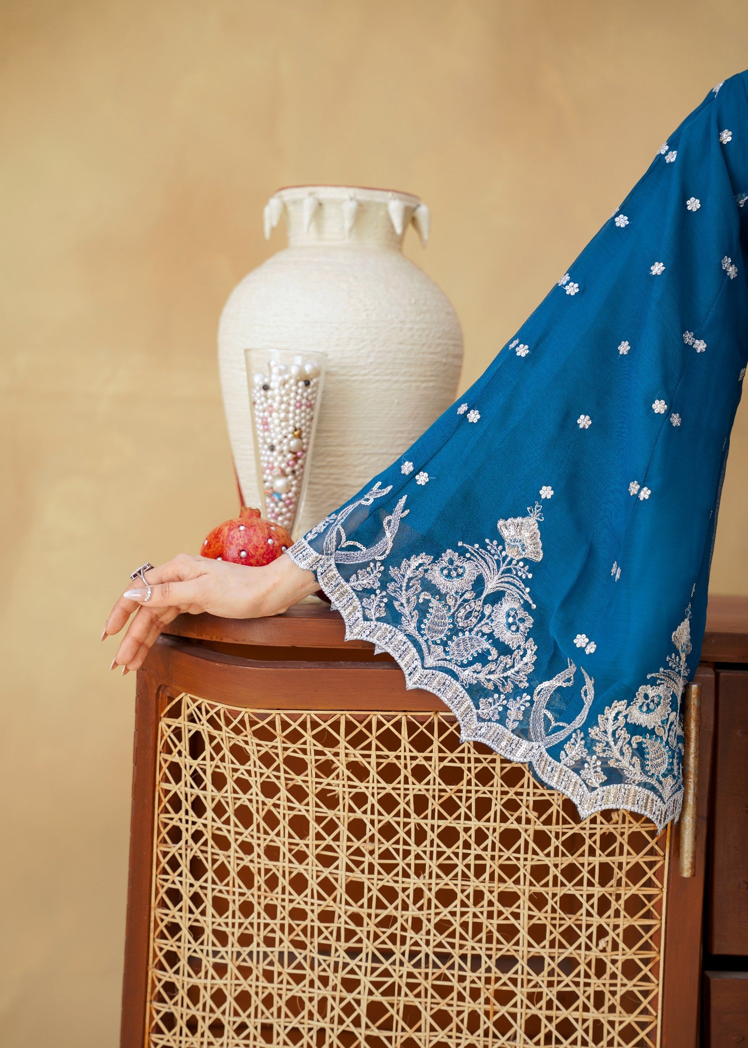 chiffon Gharara in Sapphire blue