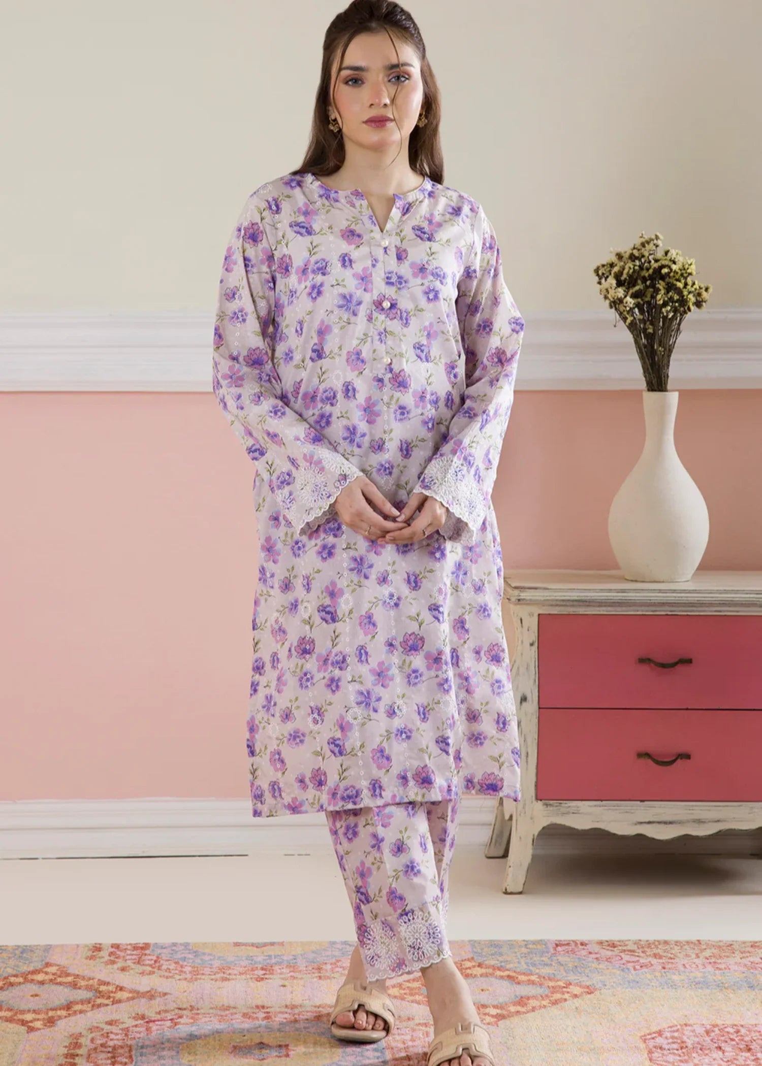 cambric Co Ord Sets in Lilac