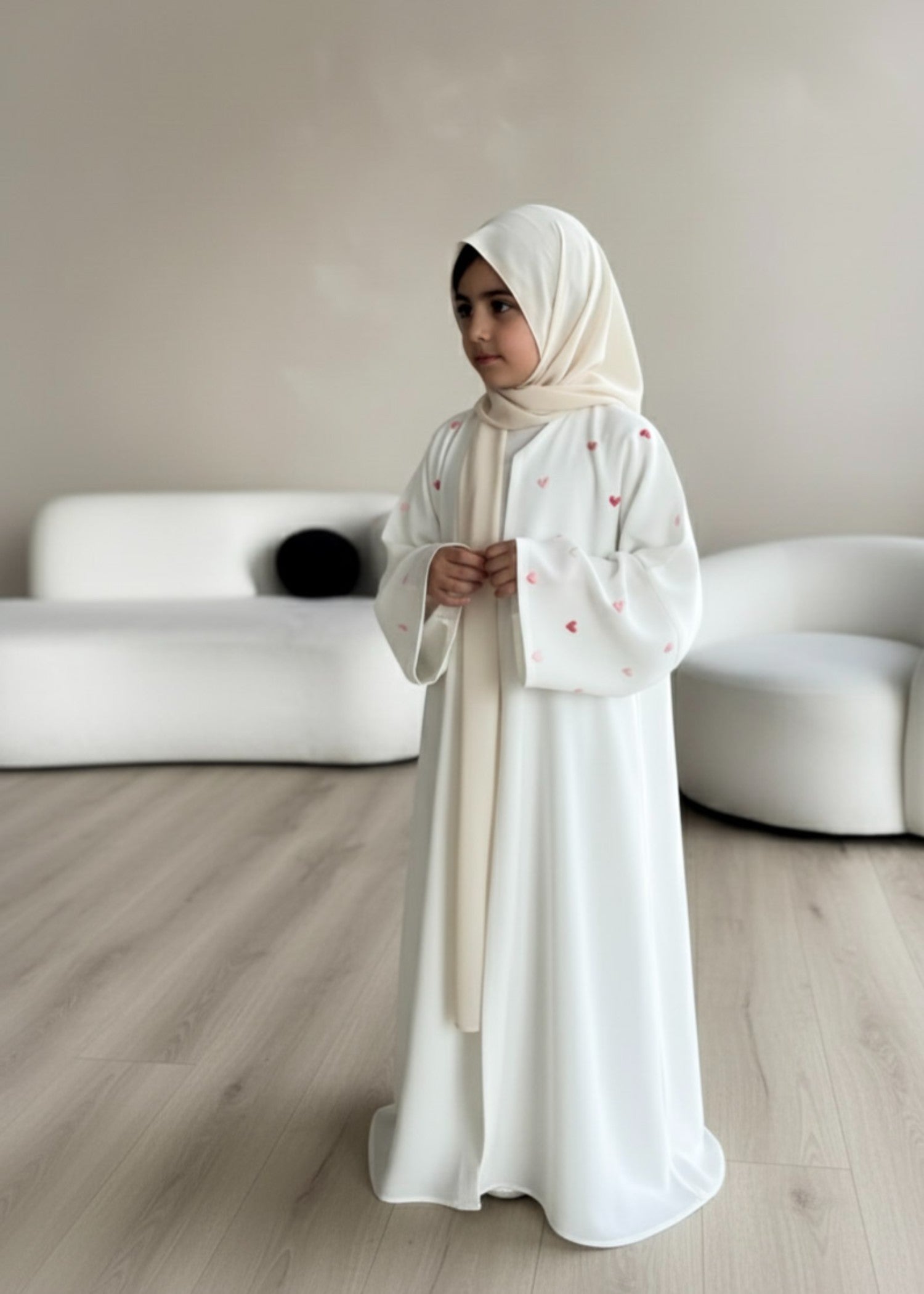 nidha Abaya in Off-white