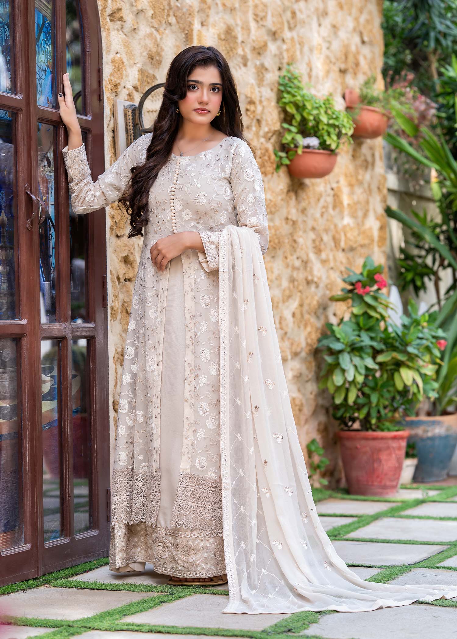 chiffon Maxi in Cream