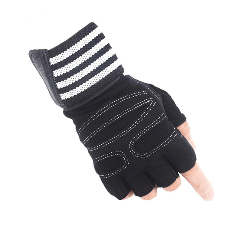 Ribbon Compression Wristband Sports Non-Slip Half-Finger Gloves