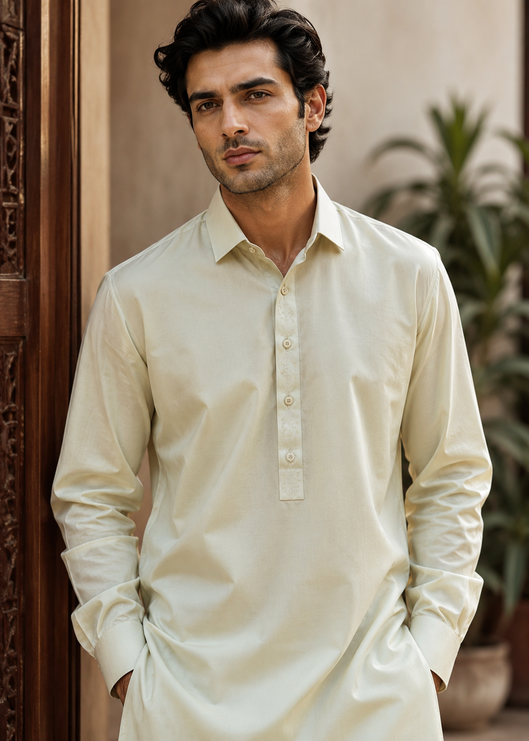 cotton Shalwar Kameez in Pistachio green
