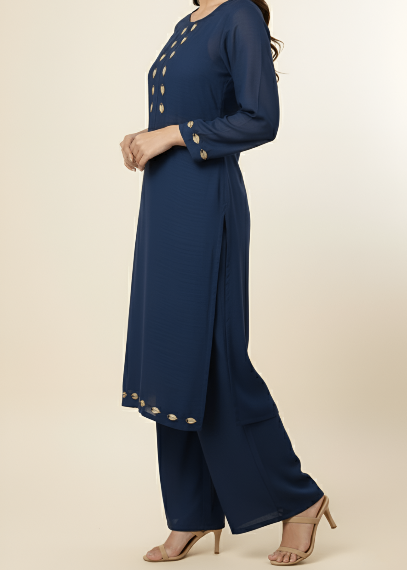 georgette Kurta Set in Dark blue