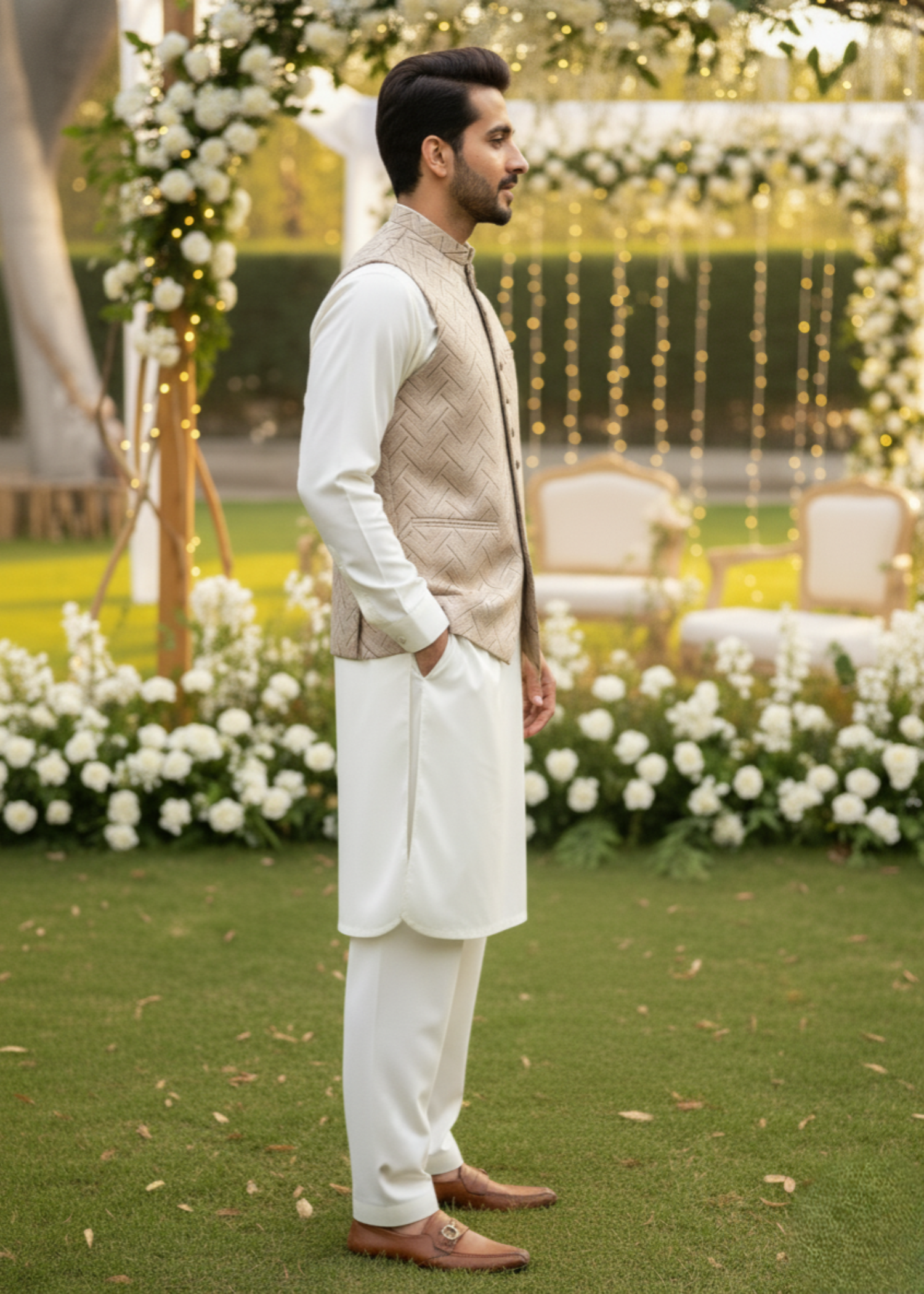 suiting Waistcoat in Beige