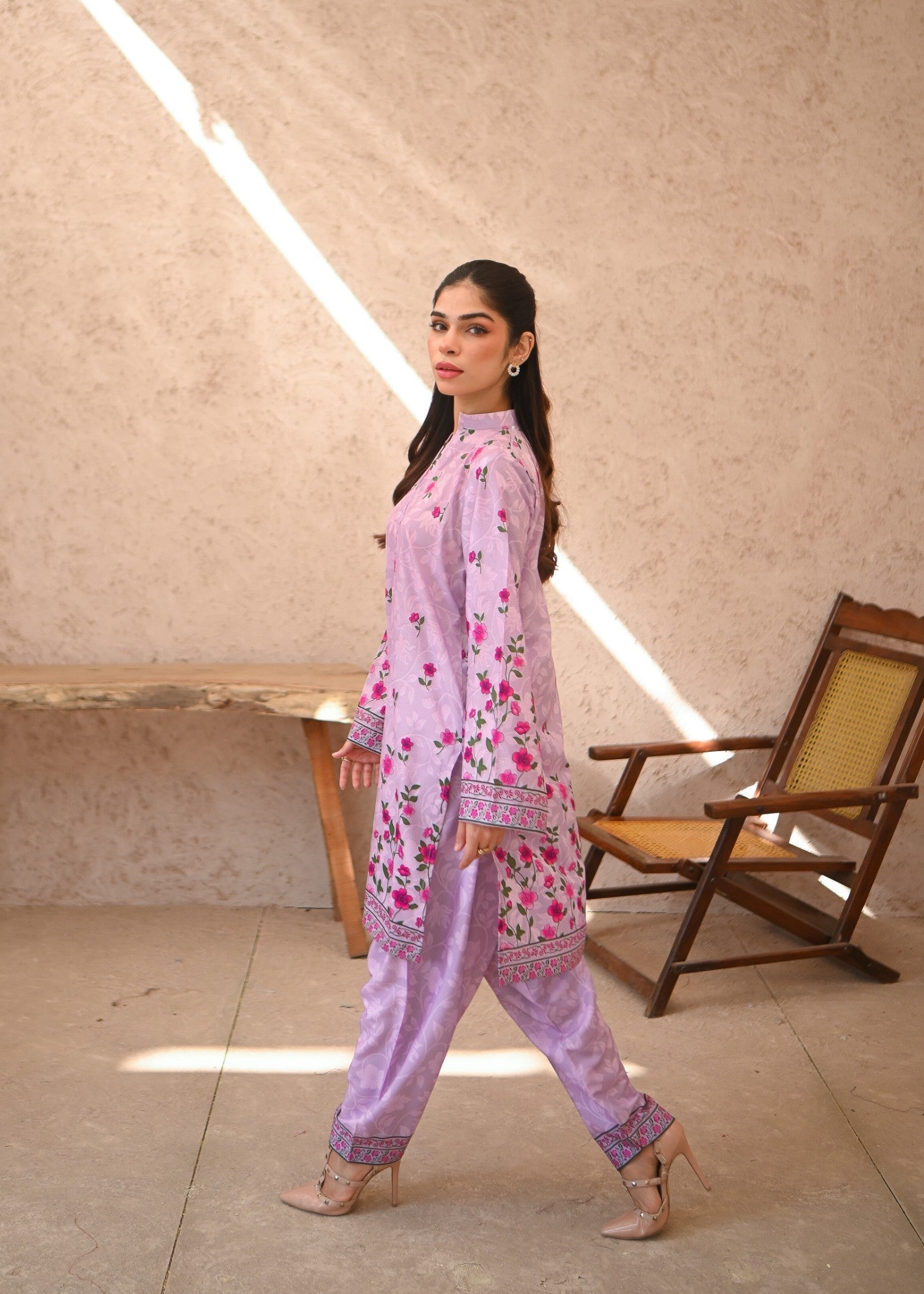crepe Co Ord Sets in Lilac