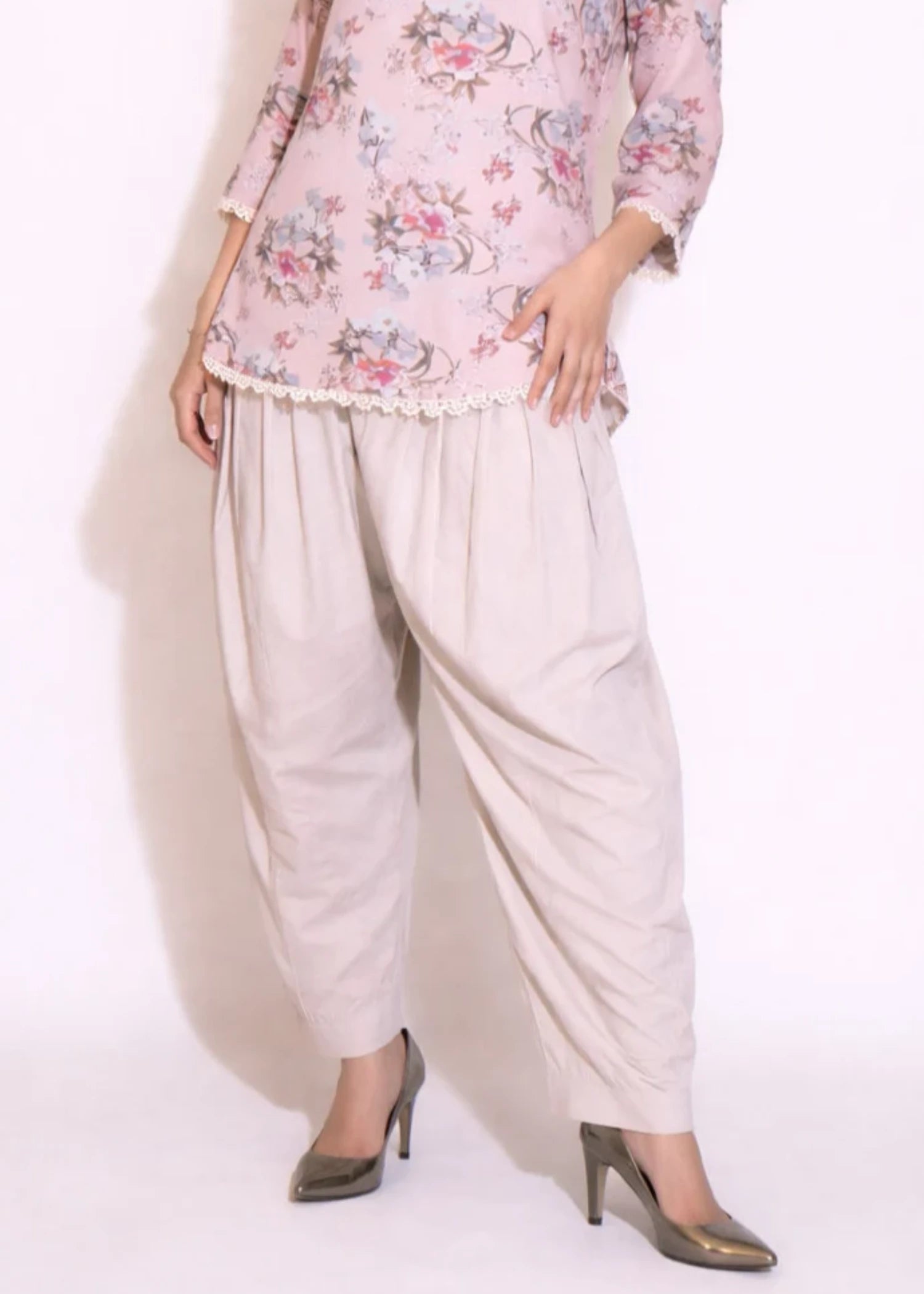 cotton Shalwar in Pastel grey