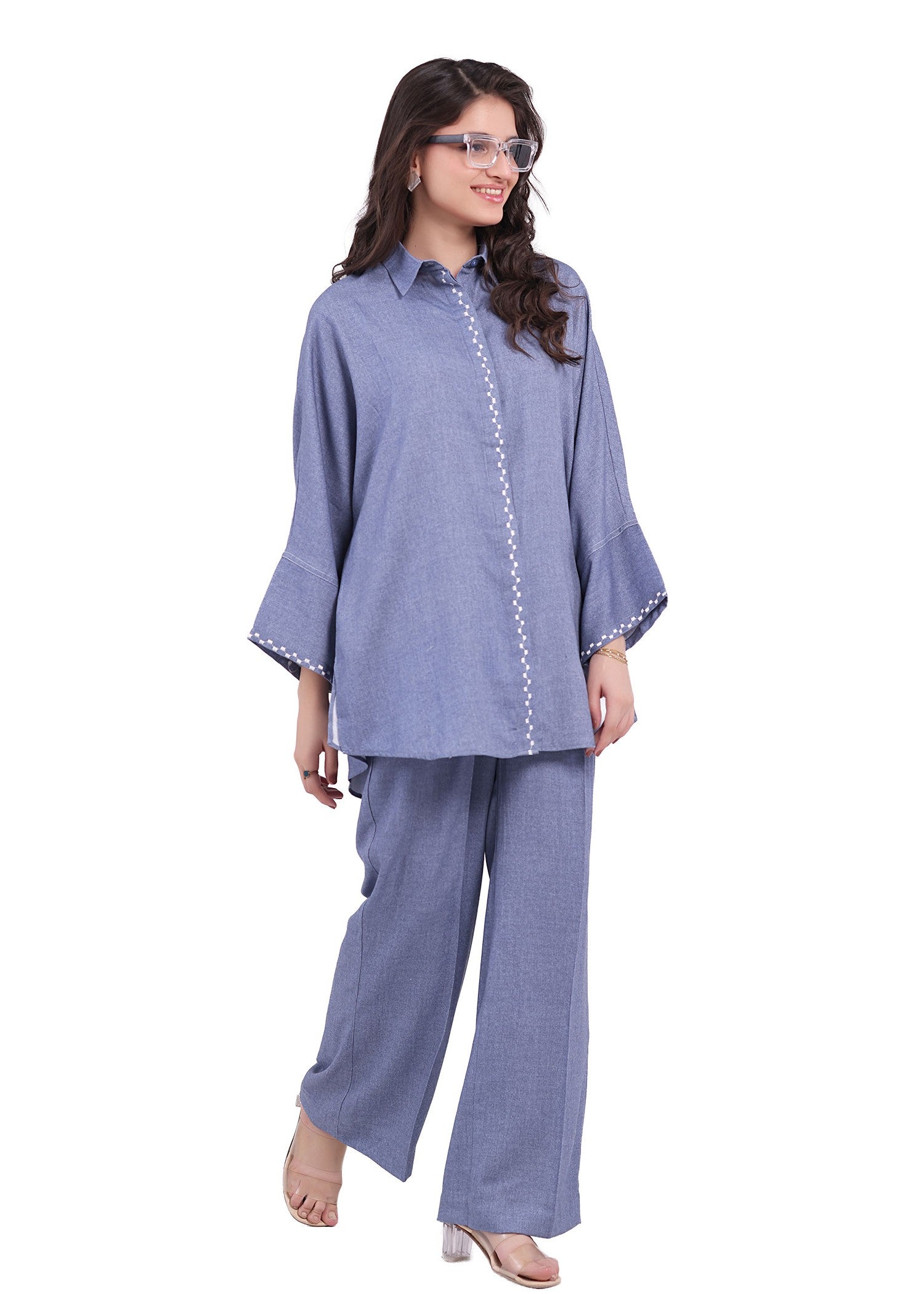 denim Co Ord Sets in Royal blue