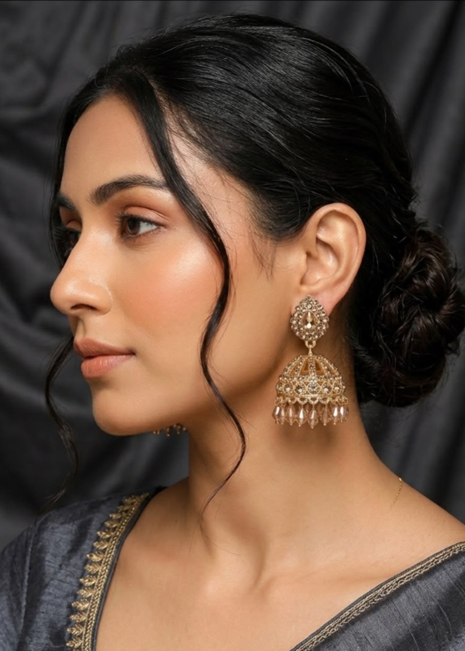 Earrings in Gold, champagne Color by - Trendy Women Earrings KQN5528