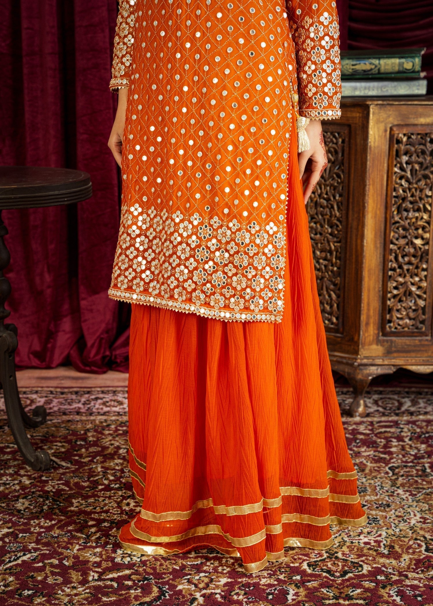 chiffon Sharara in Orange