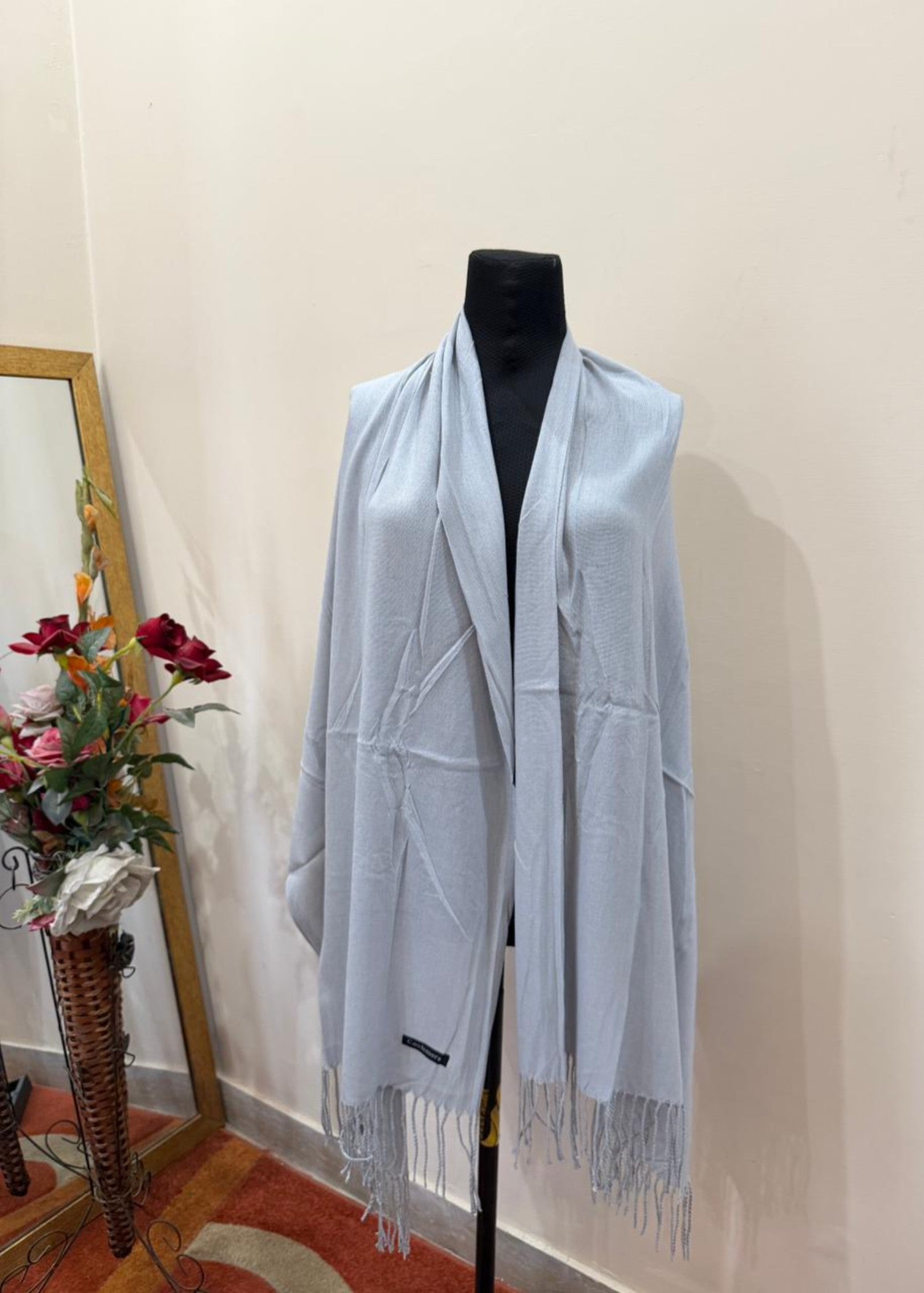cashmere wool Hijab in Silver
