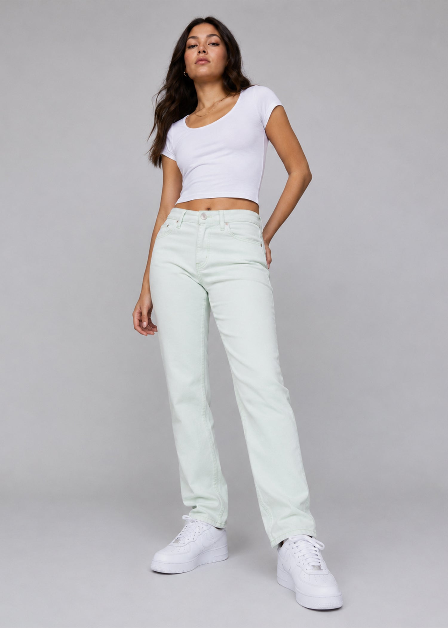 denim Jeans in Mint green