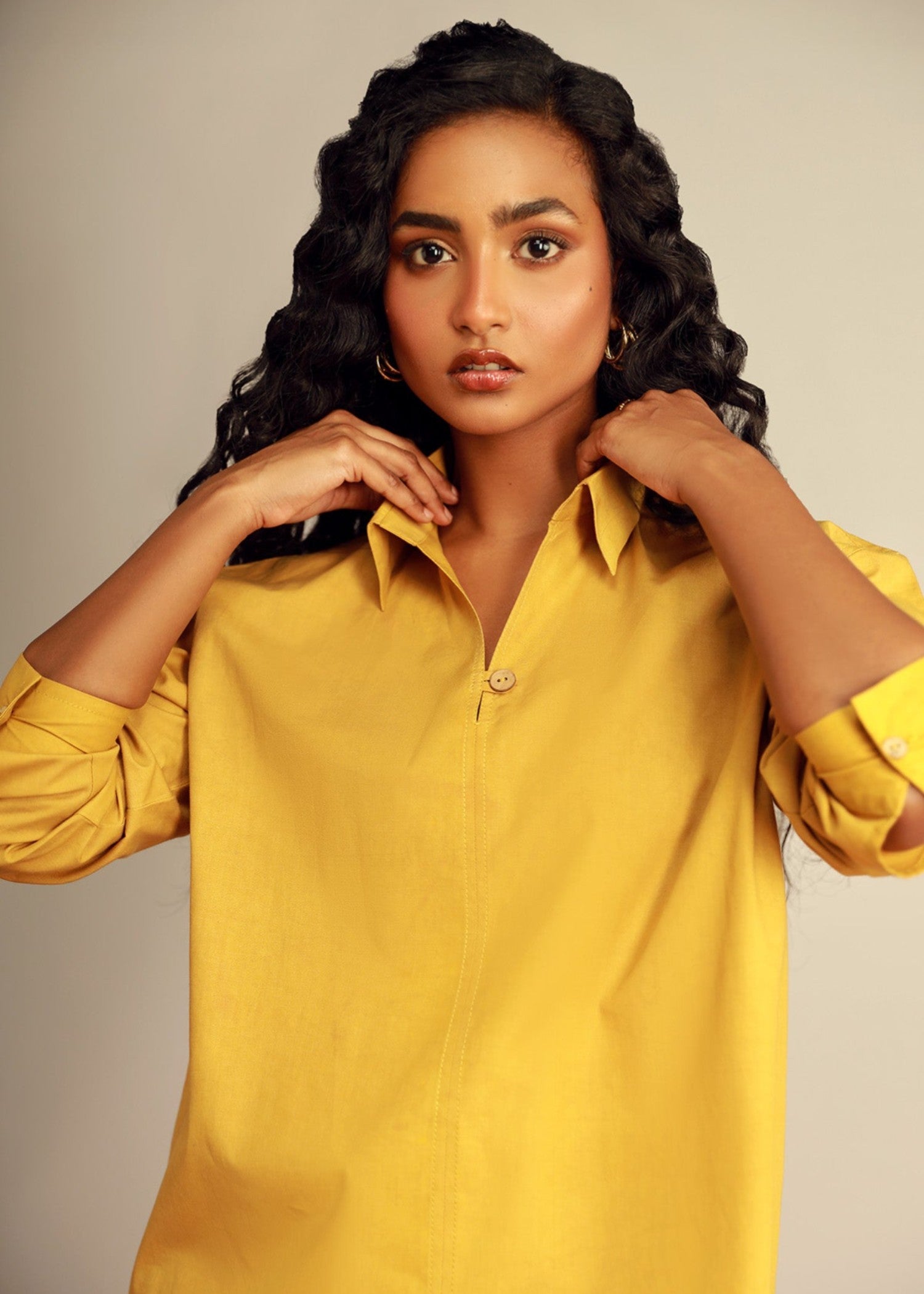 poplin Top in Mellow yellow