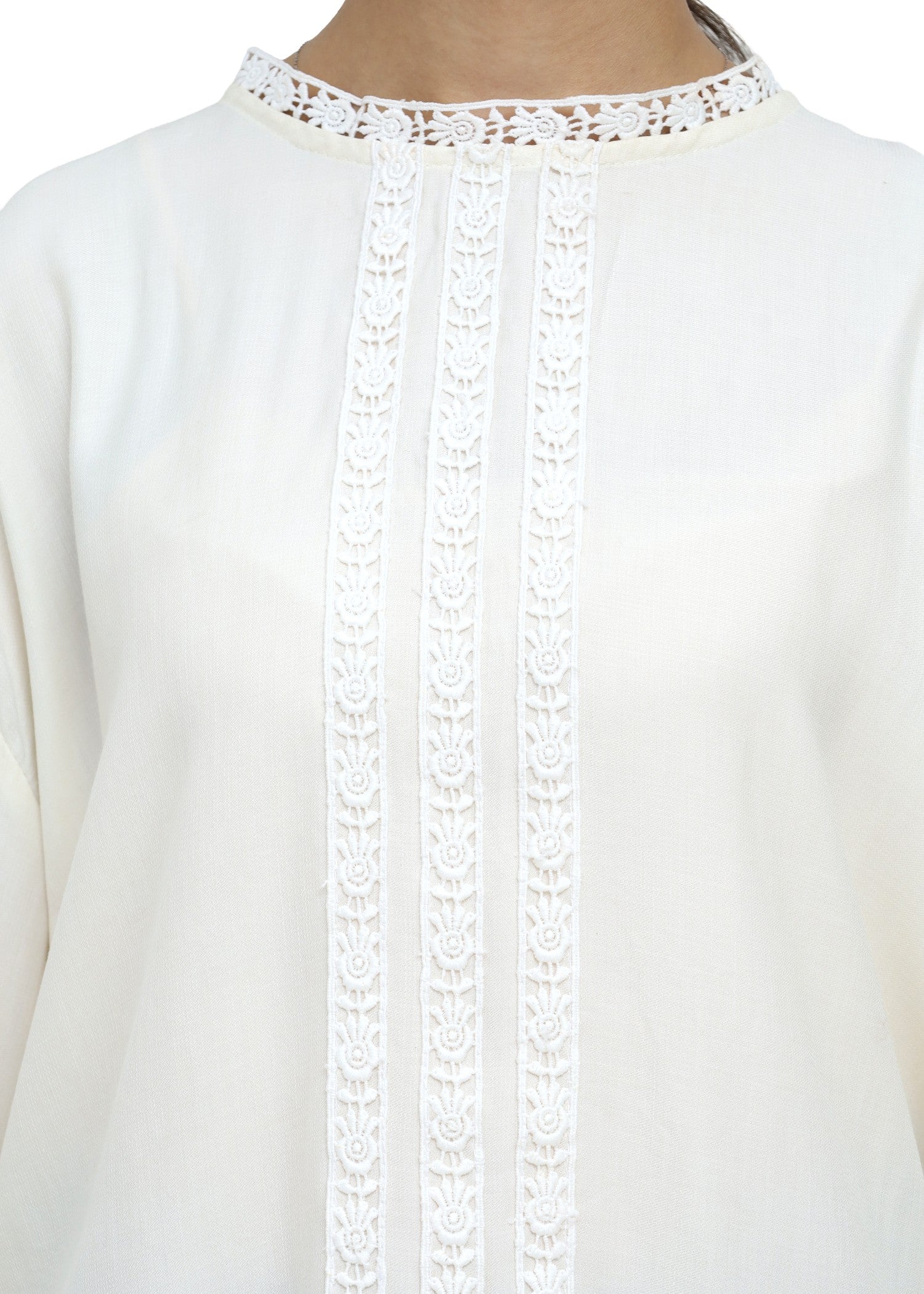 cotton linen Top in Ivory