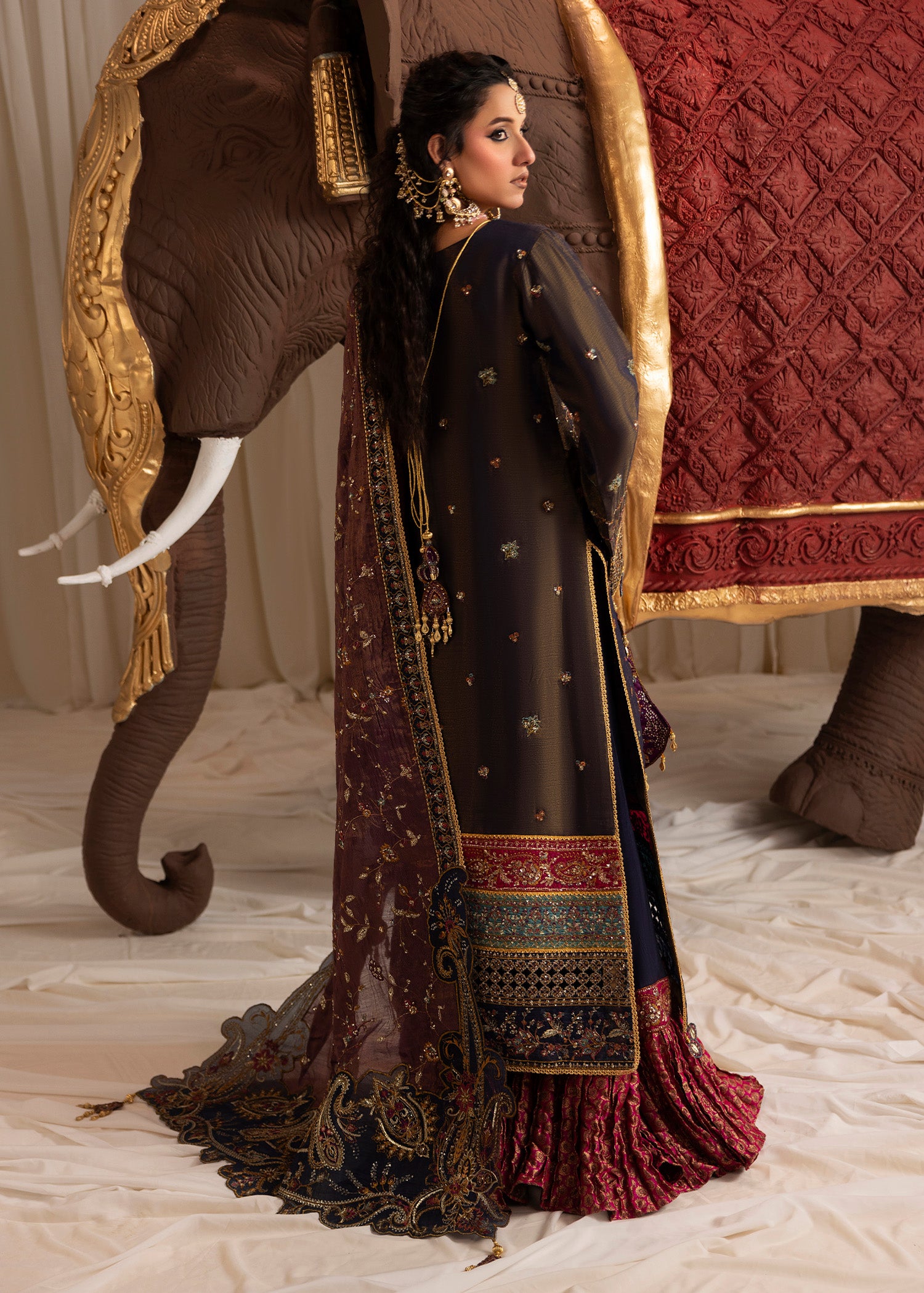masuri Lehenga in Navy blue