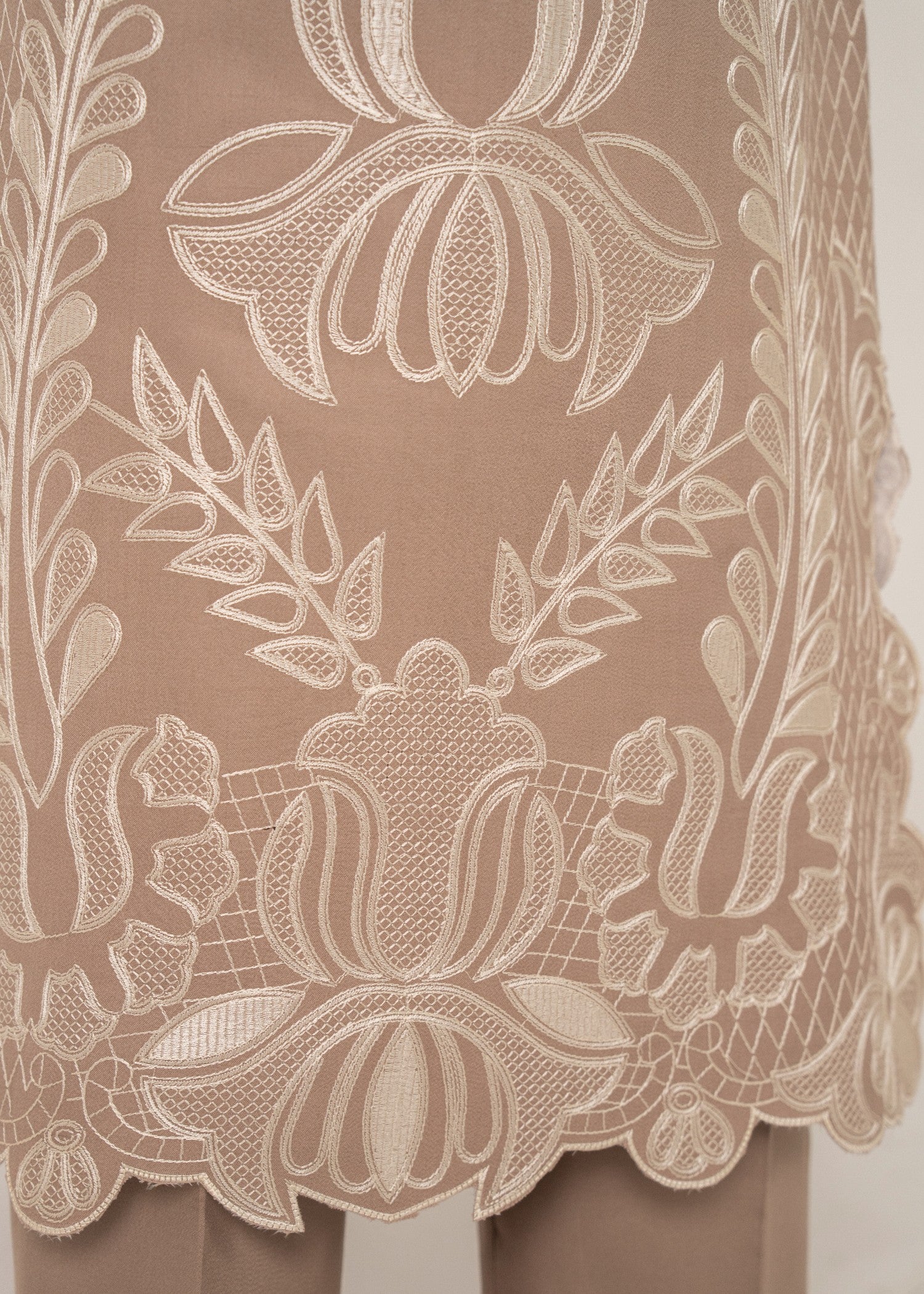 dhanak linen Kurta Set in Tan brown
