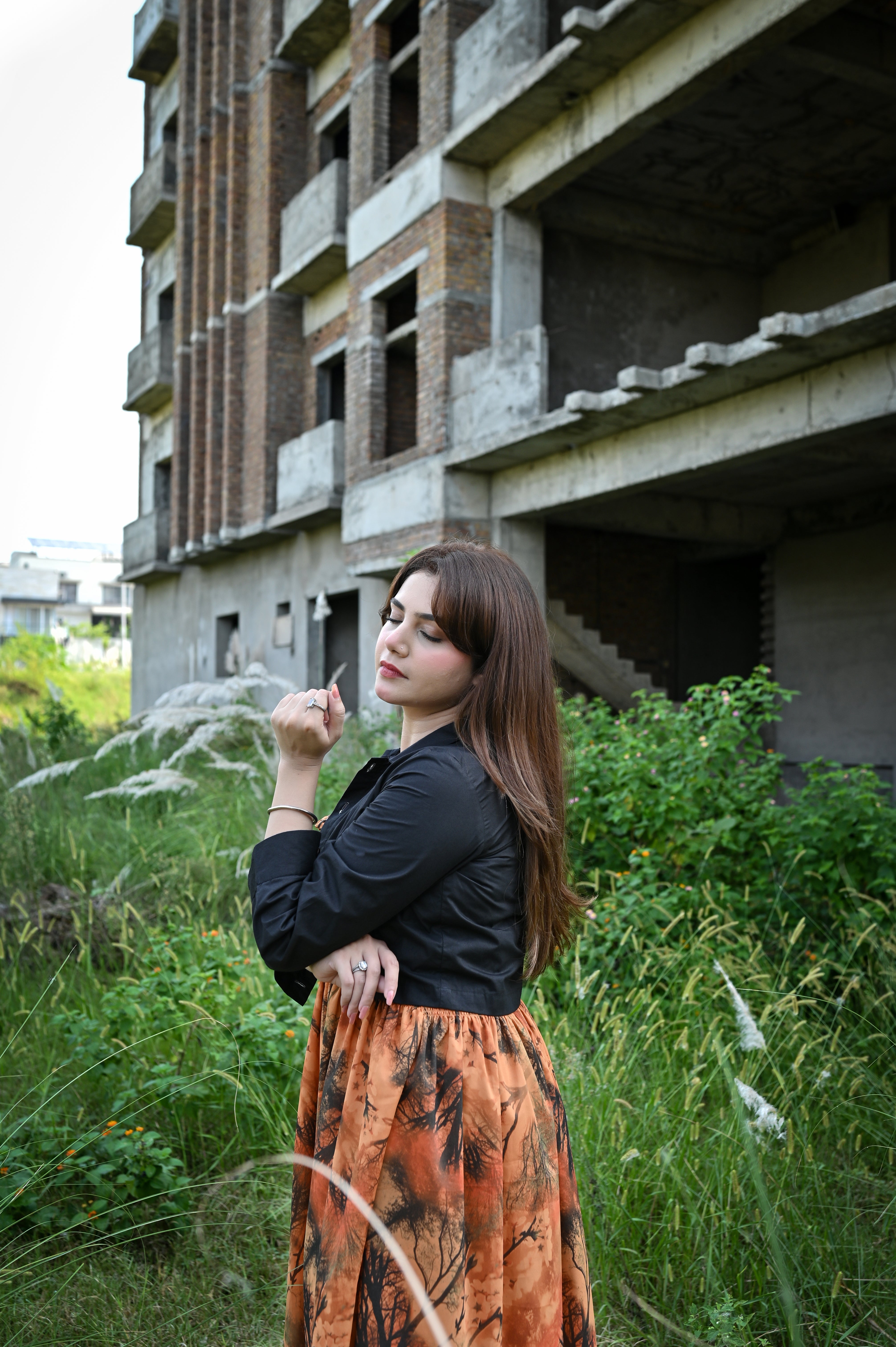 georgette Dress in Hazelwood brown