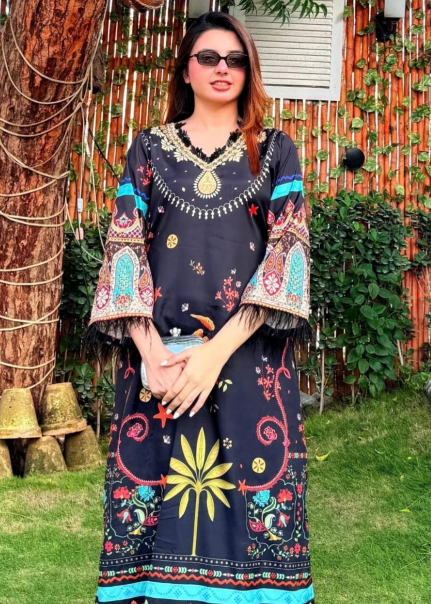 crepe silk Kurti in Multi