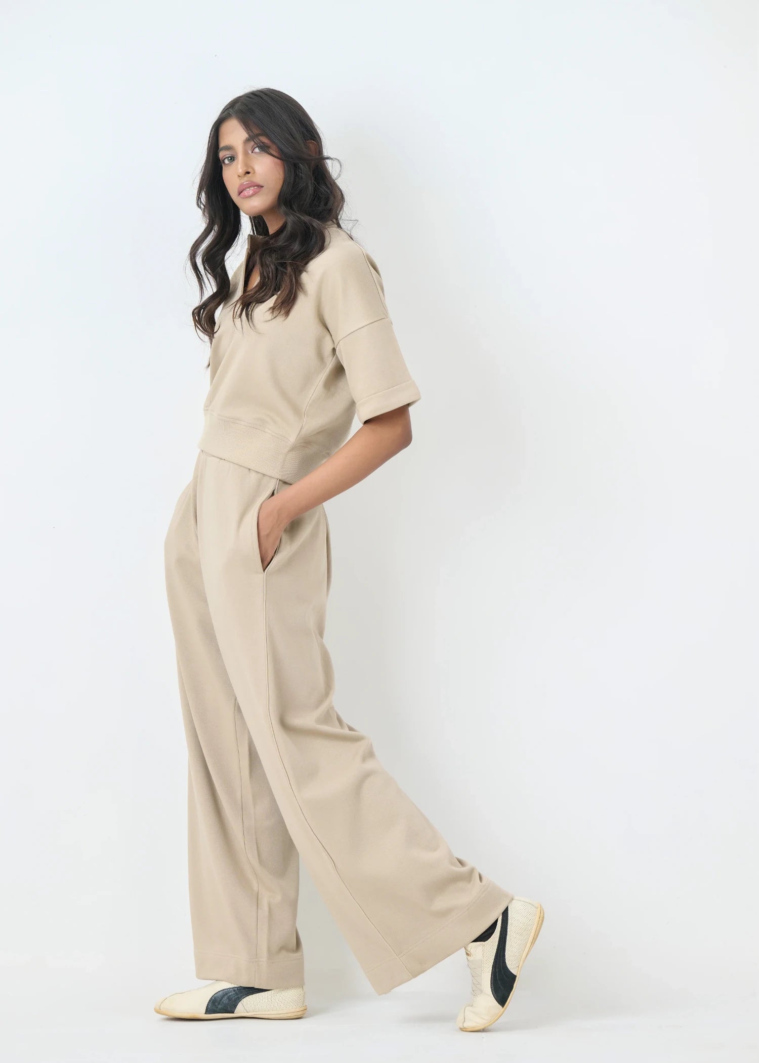 french terry Trousers in Beige