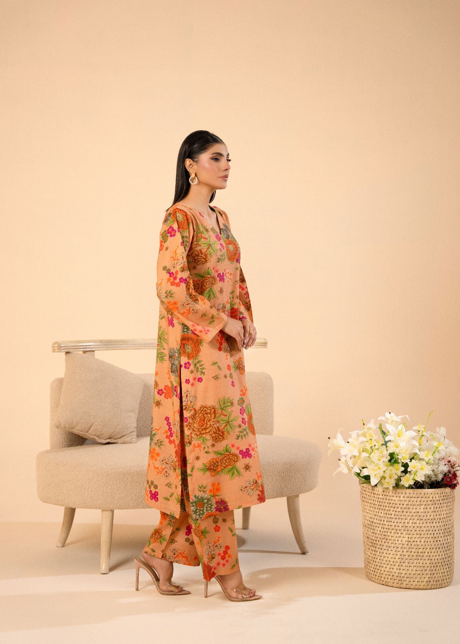 viscose Co Ord Sets in Camel brown