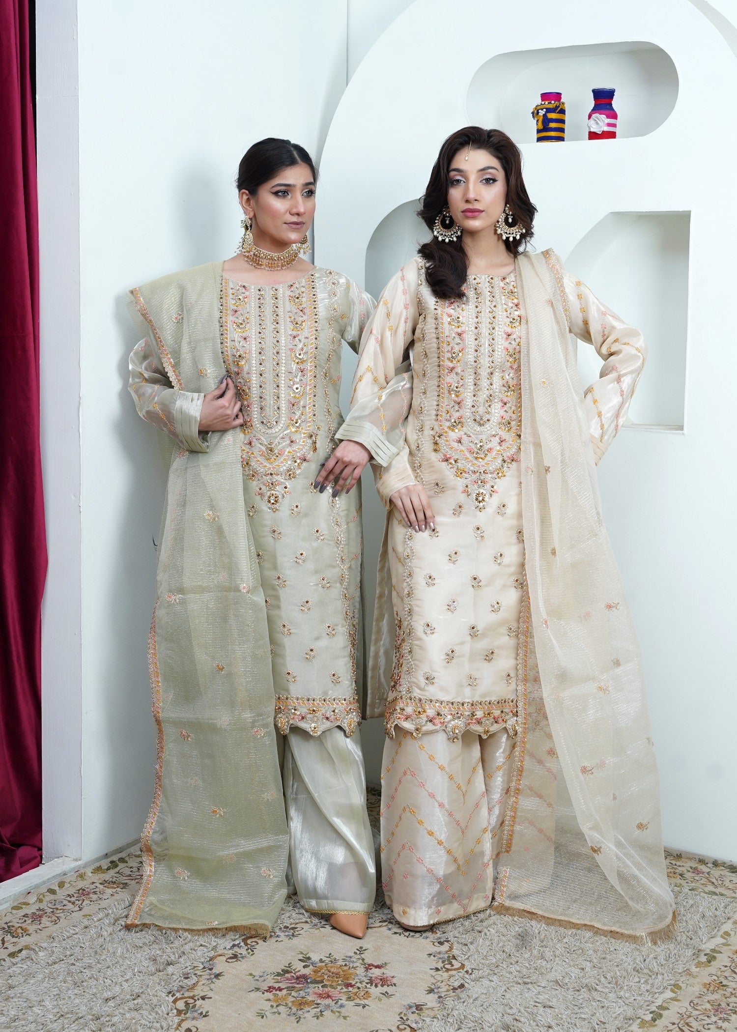 pure silk Kurta Set in Tea green