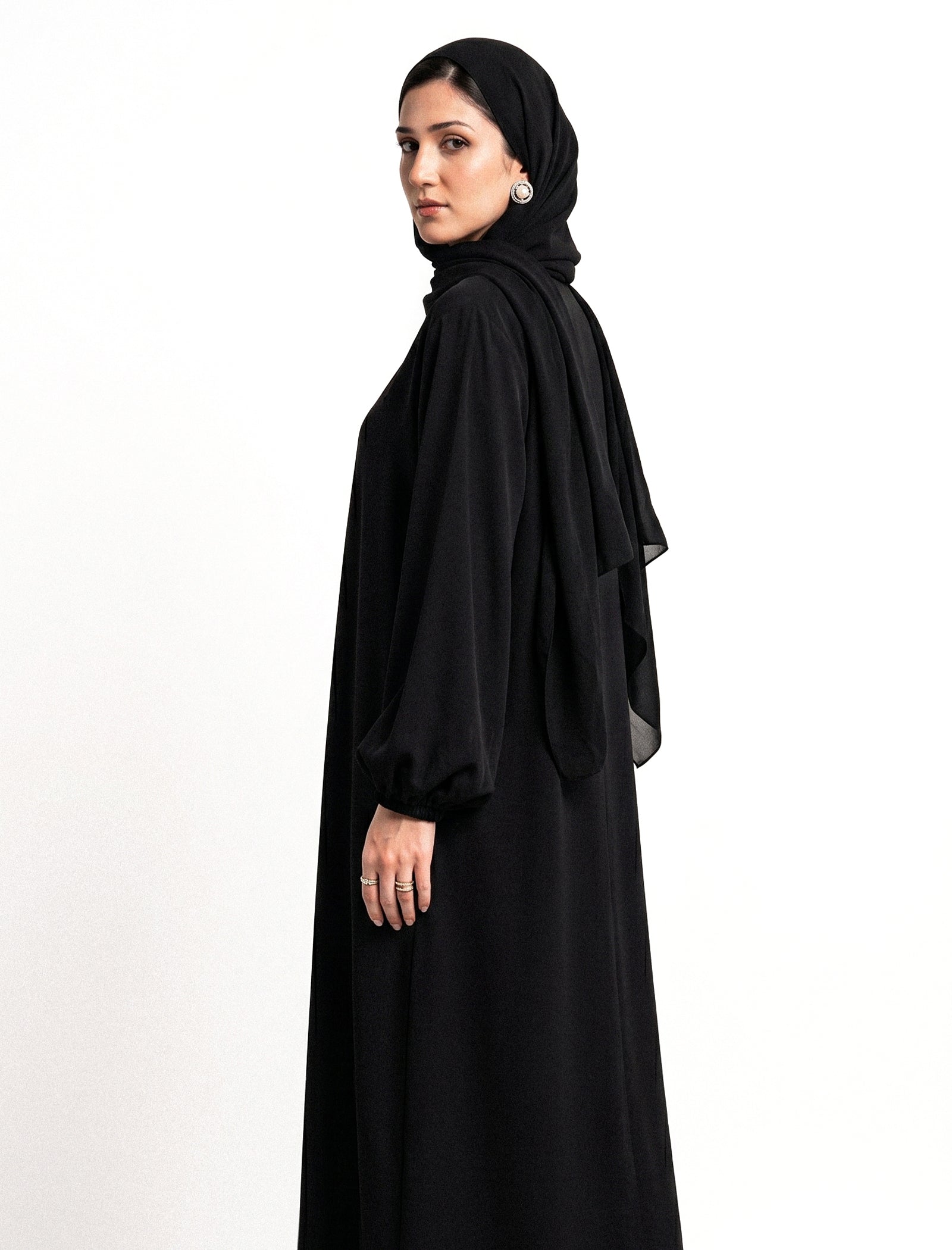 polyester Abaya in Black