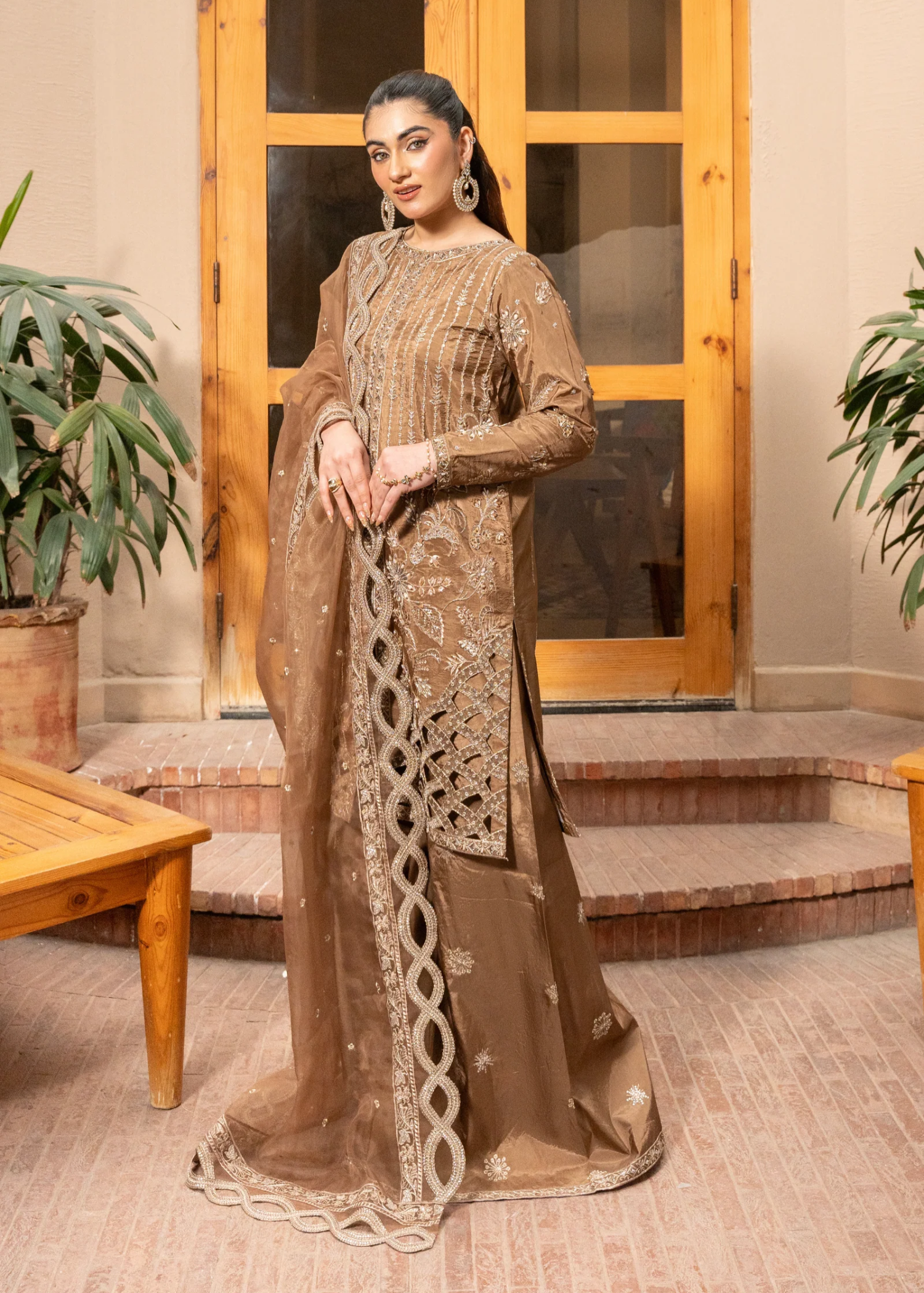 silk Unstitched in Mocha brown