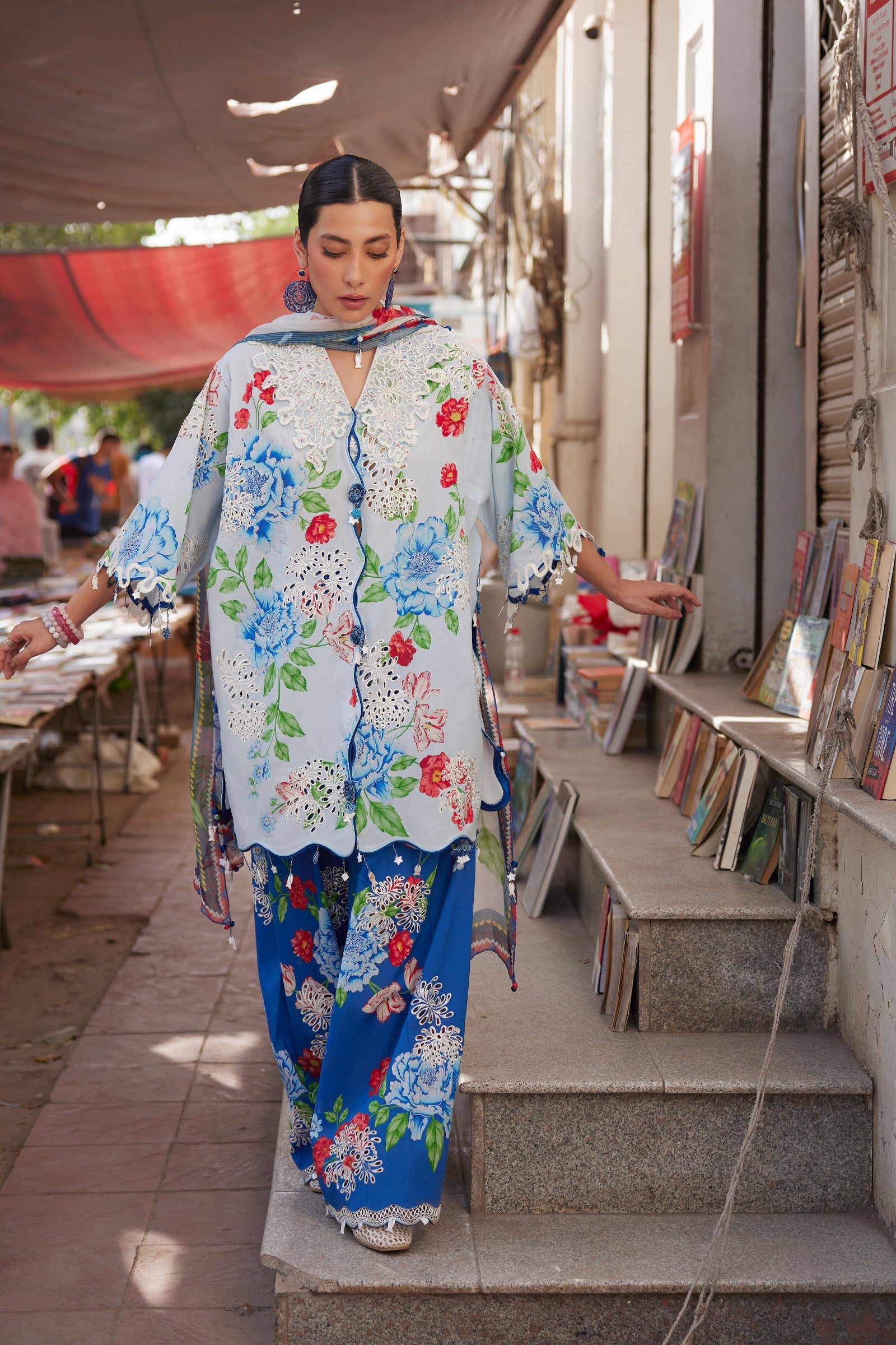 Festive Luxury Lawn – Blue Poppy (Z-02)